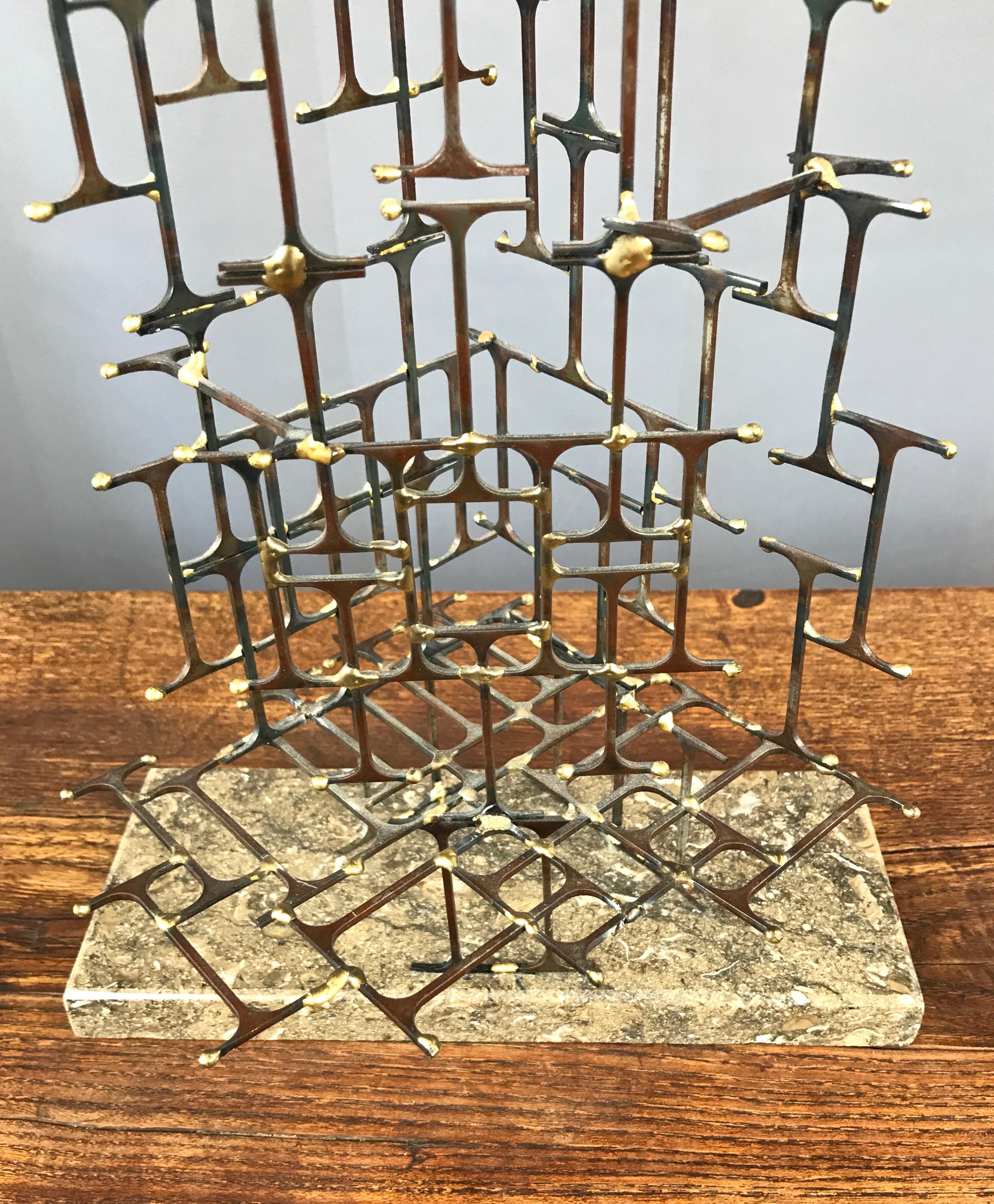 Mario Jason Towering Brutalist Abstract Sculpture, Signed and Dated 2