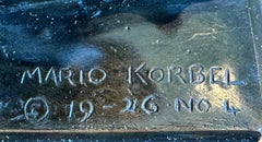 Kneeling Female Nude, Bronze By Mario Korbel