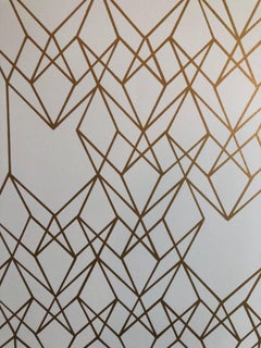 Latin American "Chevron" Abstract Geometric Metallic Silkscreen Screenprint