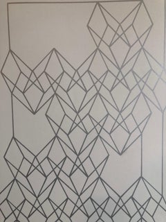 Latin American "Silver" Abstract Geometric Metallic Silkscreen Screenprint
