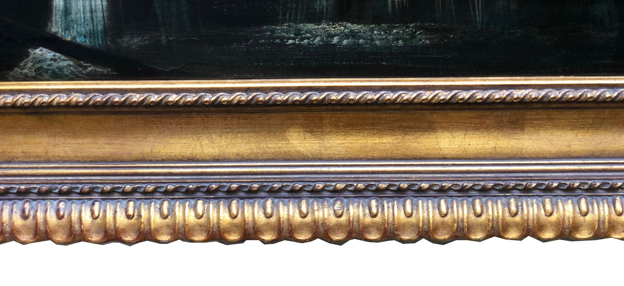 ITALIAN LANDSCAPE M.Locatelli -École italienne - Peinture à l'huile sur toile - Paysage en vente 12