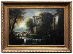 ITALIAN LANDSCAPE M.Locatelli -Italian School -Landescape Oil on canvas Painting