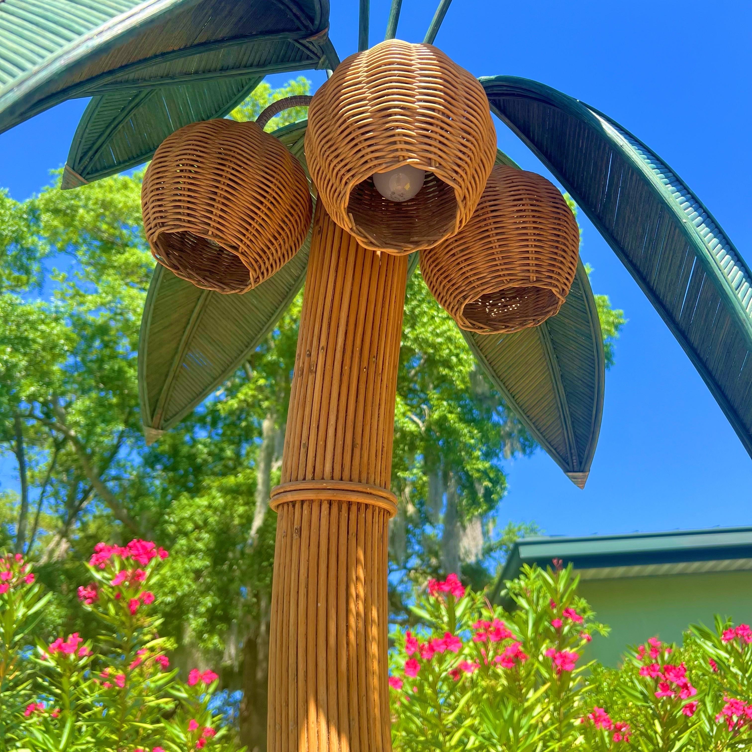 Late 20th Century Mario Lopez Torres Attributed Palm Tree Floor Lamp