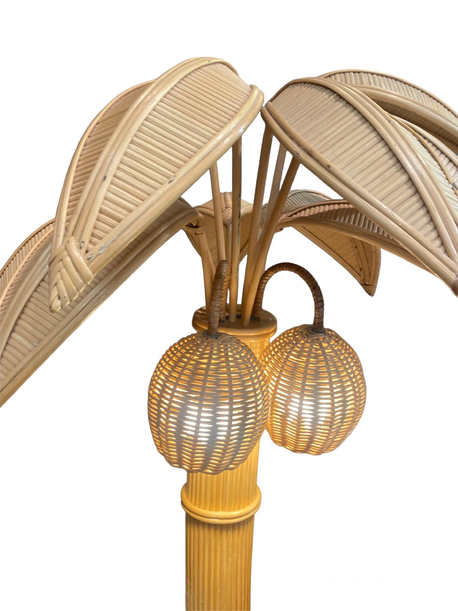Bamboo Palm Floor Lamp - circa 1980 7