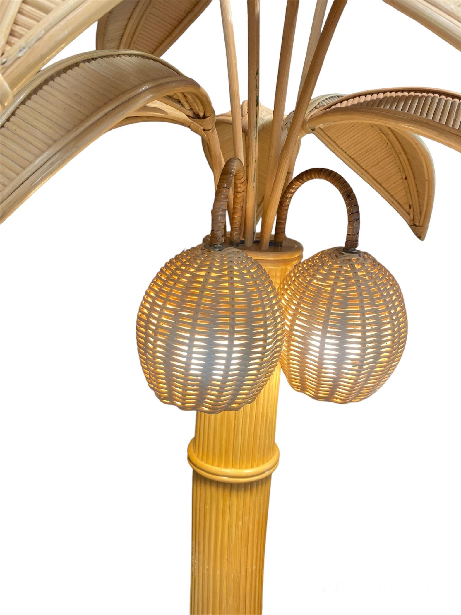 Bamboo Palm Floor Lamp - circa 1980 9