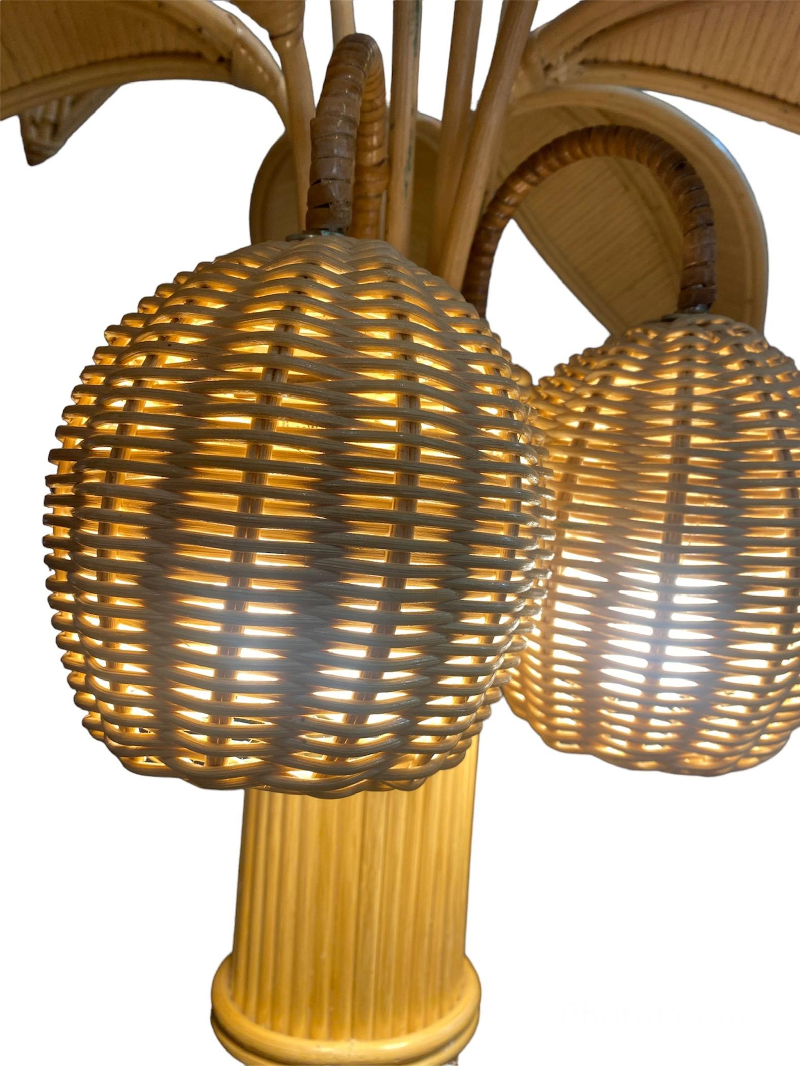 Bamboo Palm Floor Lamp - circa 1980 10