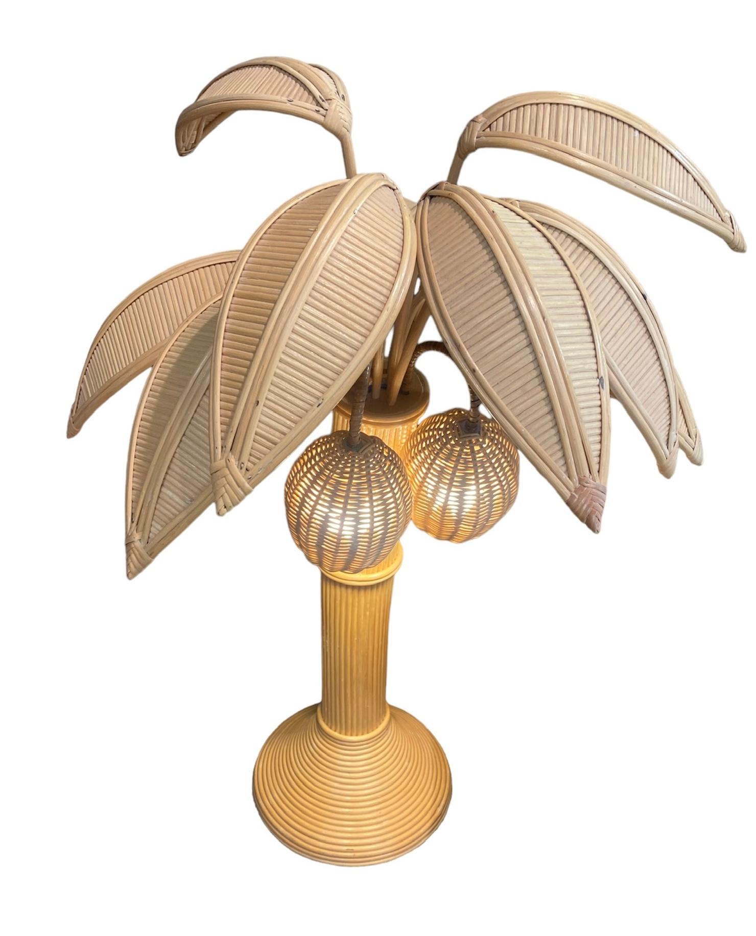 Bamboo Palm Floor Lamp - circa 1980 11