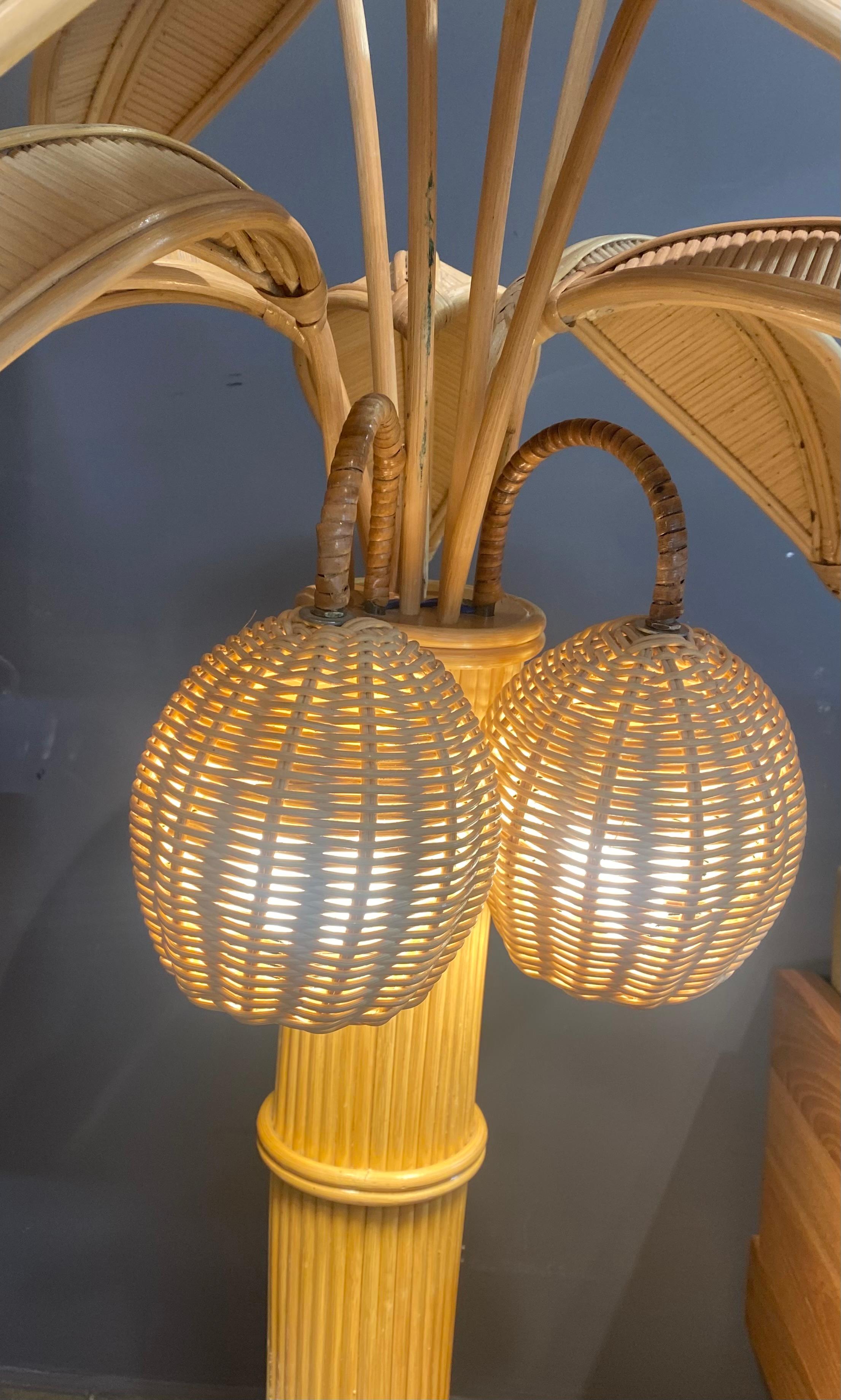 Bamboo Palm Floor Lamp - circa 1980 4