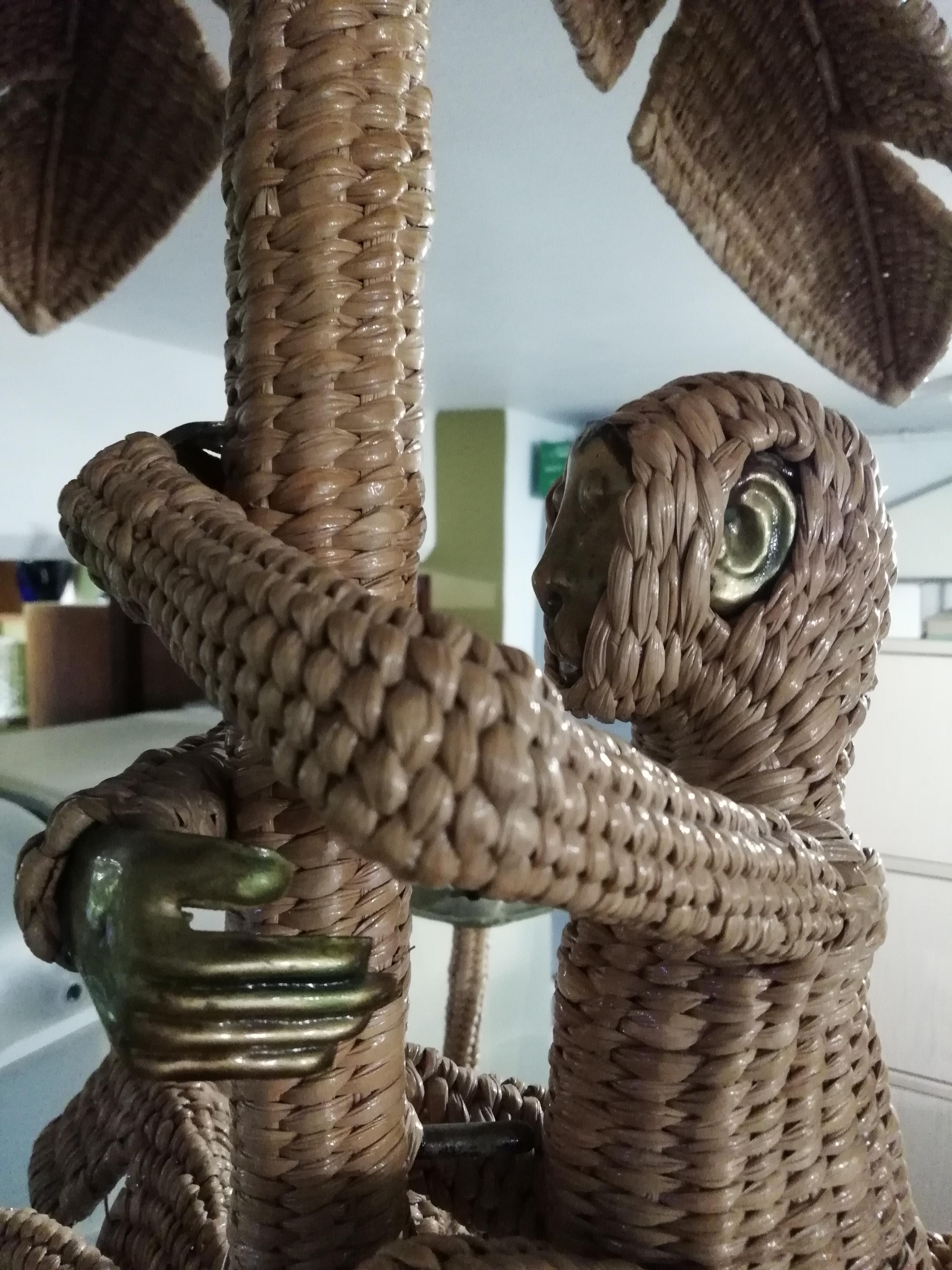 Artisanat Mario López Torres Lustre mexicain MCM en fibre et métal Chuspata