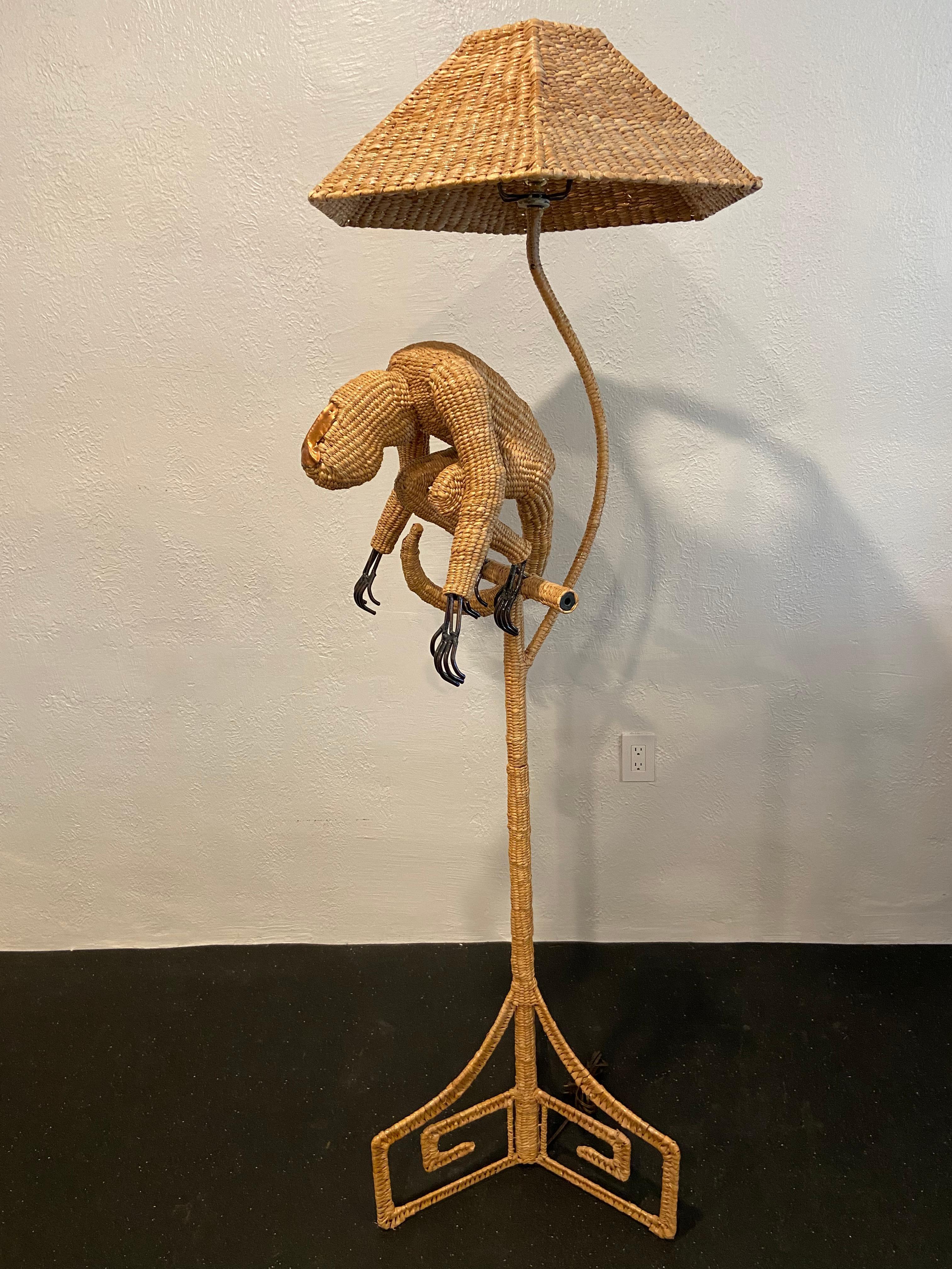 Mario Lopez Torres monkey floor lamp. Unsigned. Original hardware and wiring. 

Would work well in a variety of interiors such as modern, mid century modern, Hollywood regency, etc. Piece blends seamlessly with other designers such as Warren