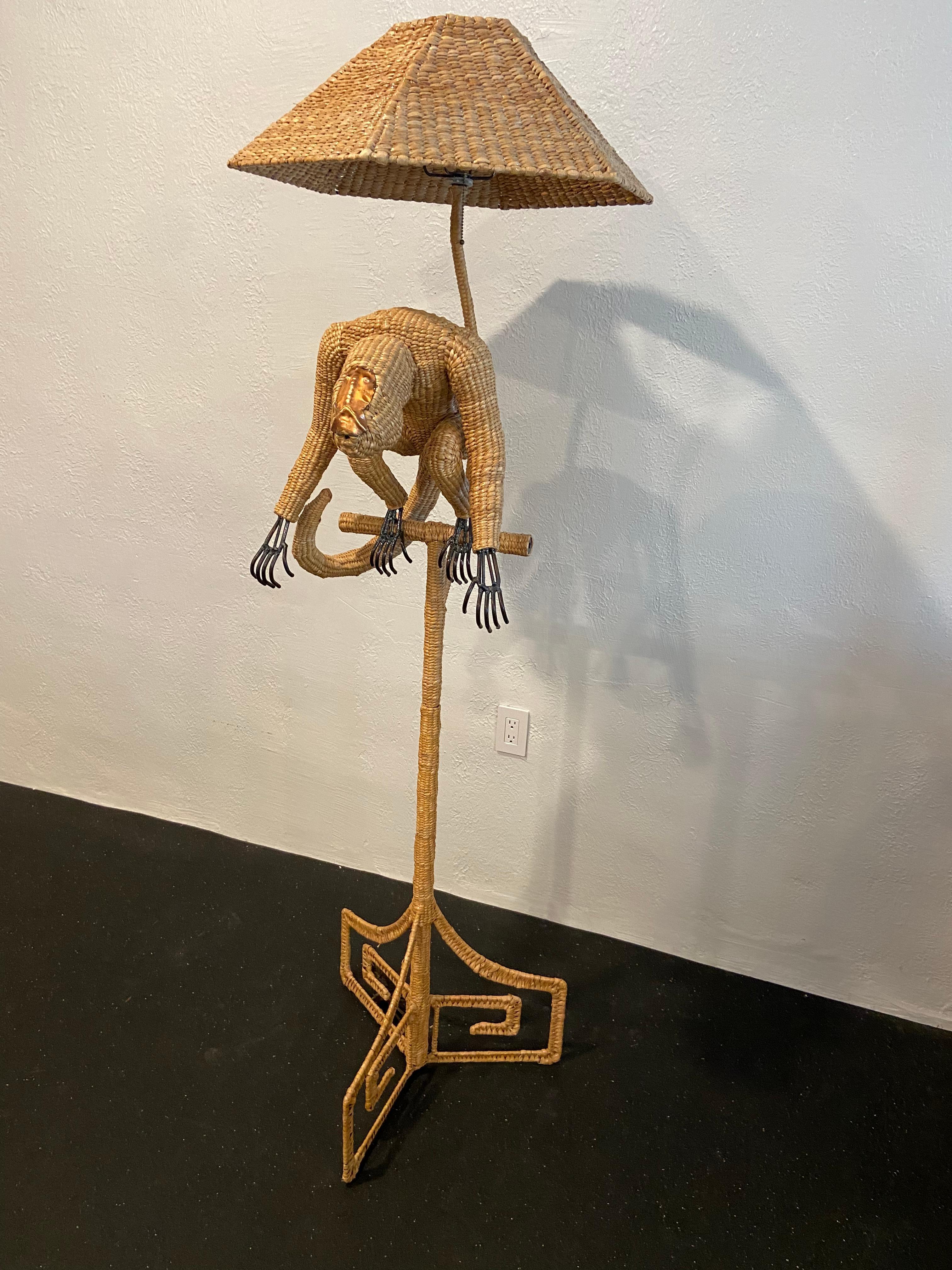 gold monkey floor lamp
