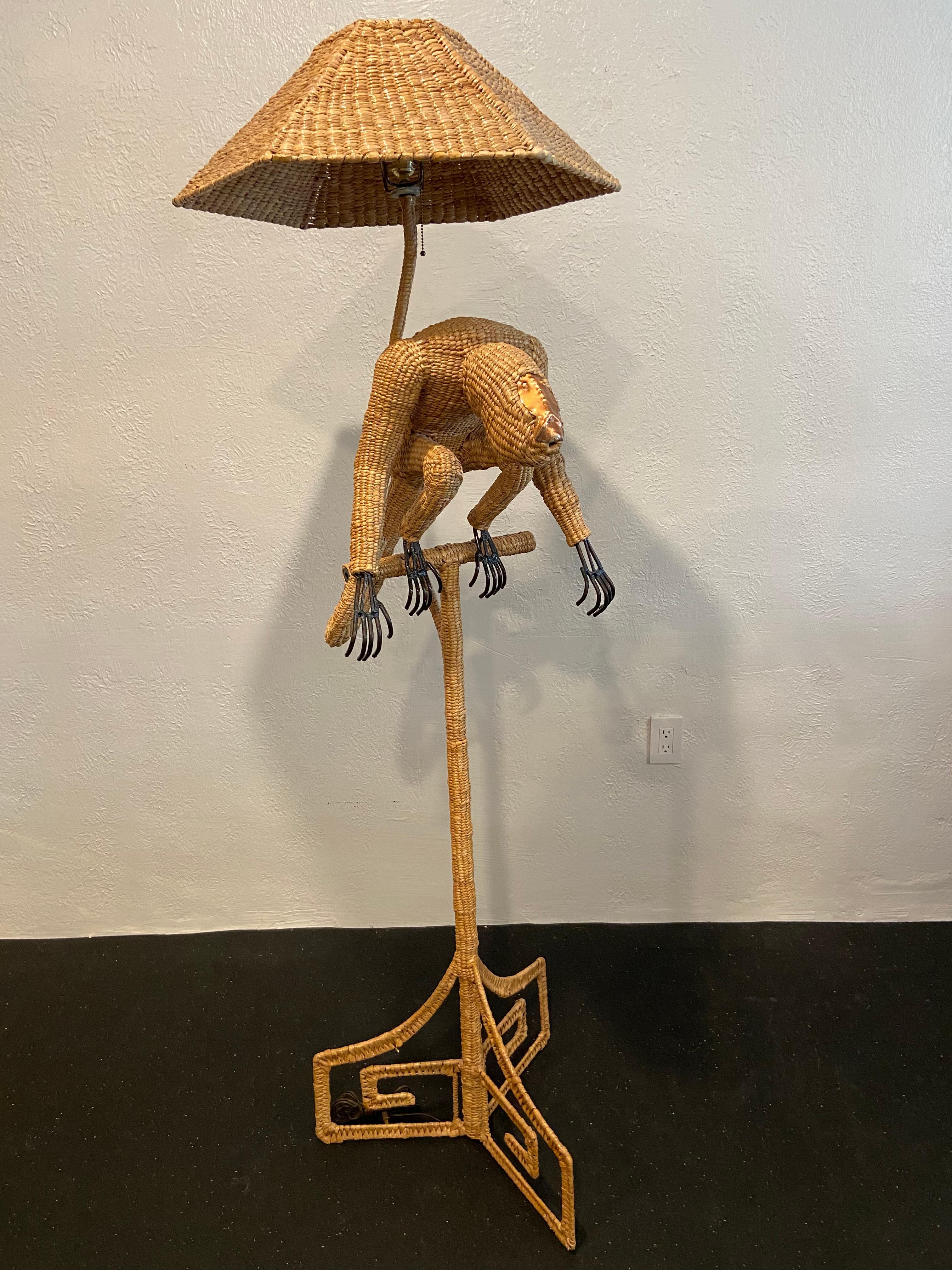 South American Mario Lopez Torres Monkey Floor Lamp