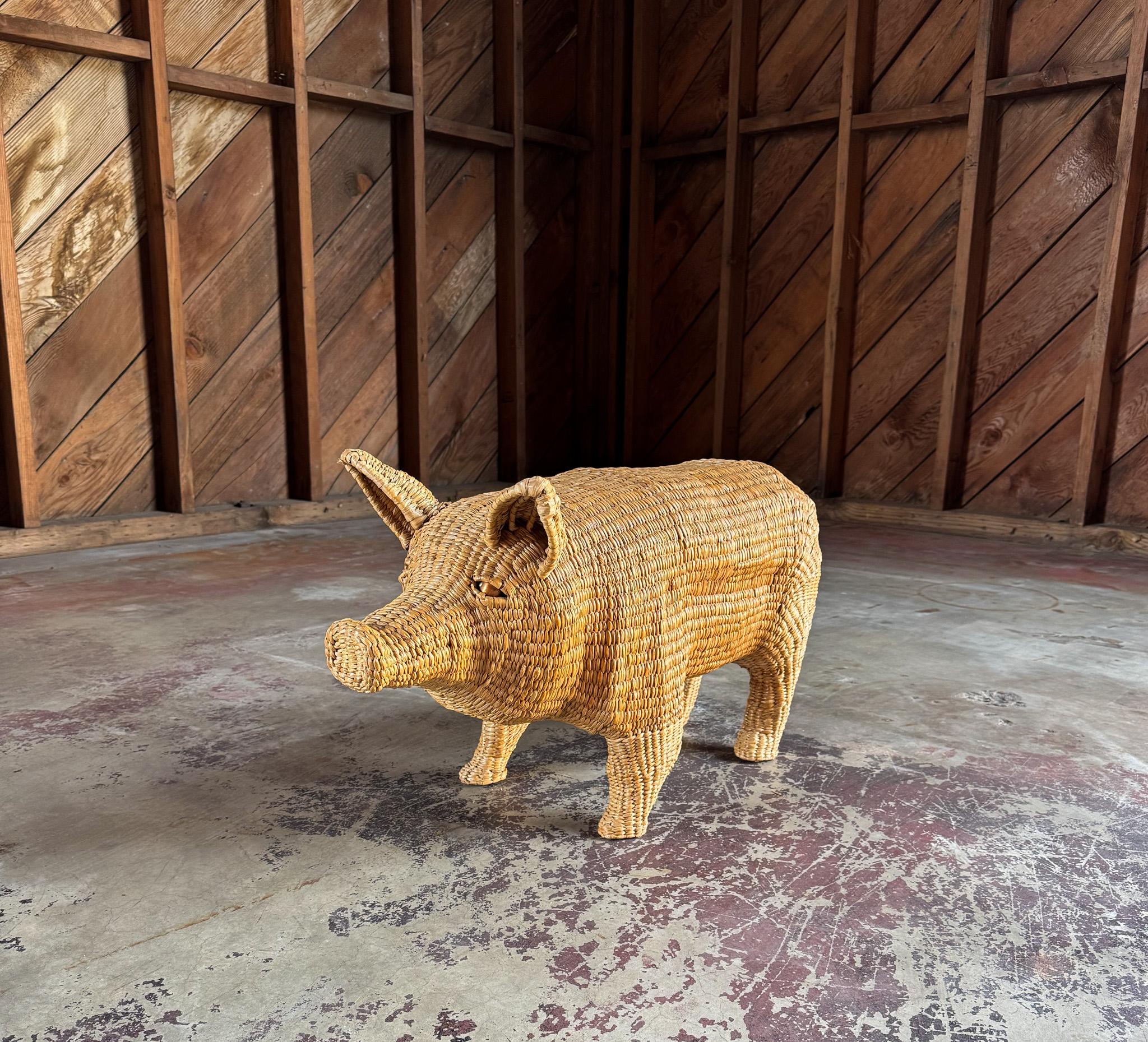 Copper Mario Lopez Torres Pig Sculpture, Mexico, 20th Century