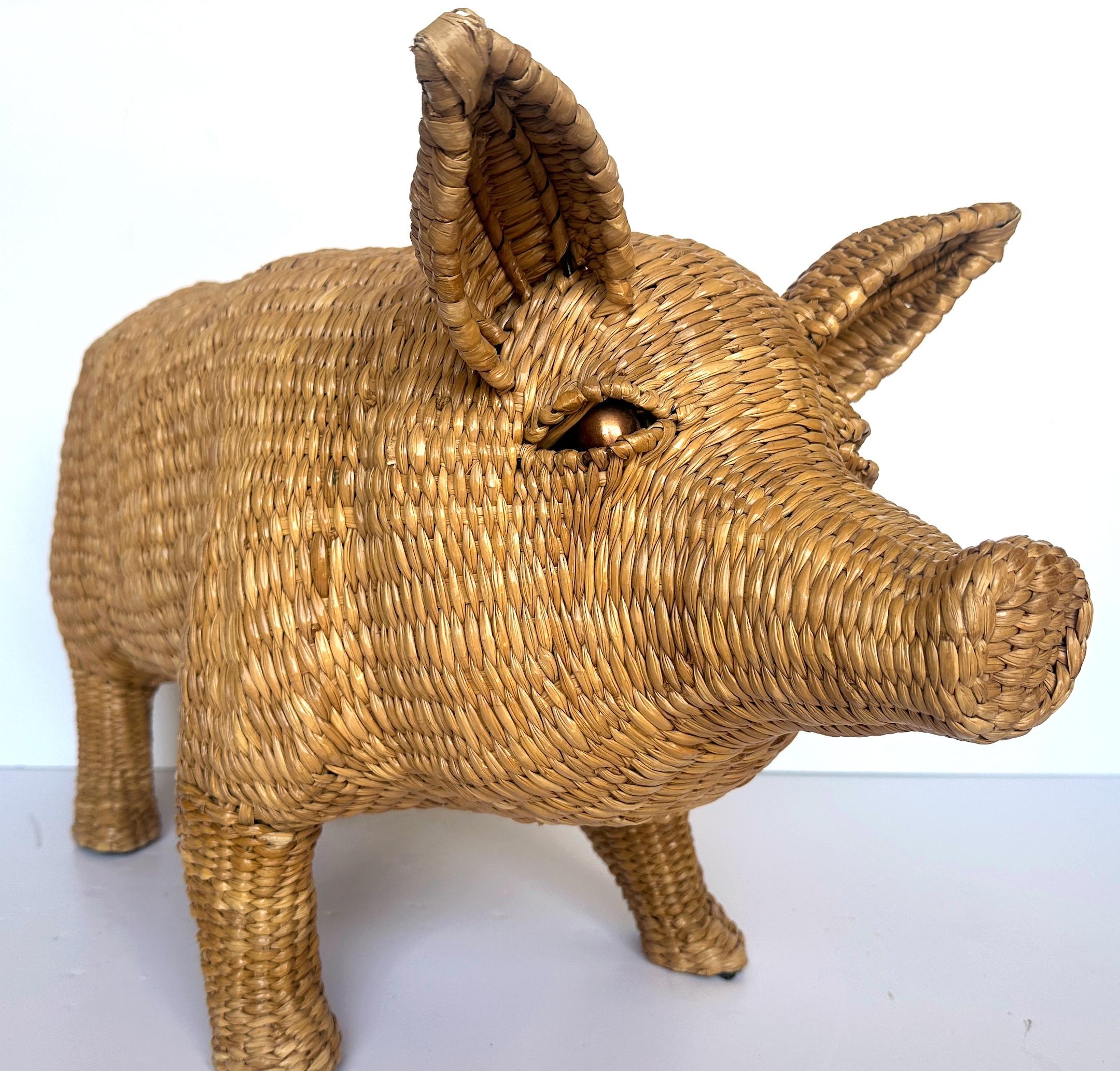Patinated Mario Lopez Torres Pig Sculpture, Signed c. 1970s