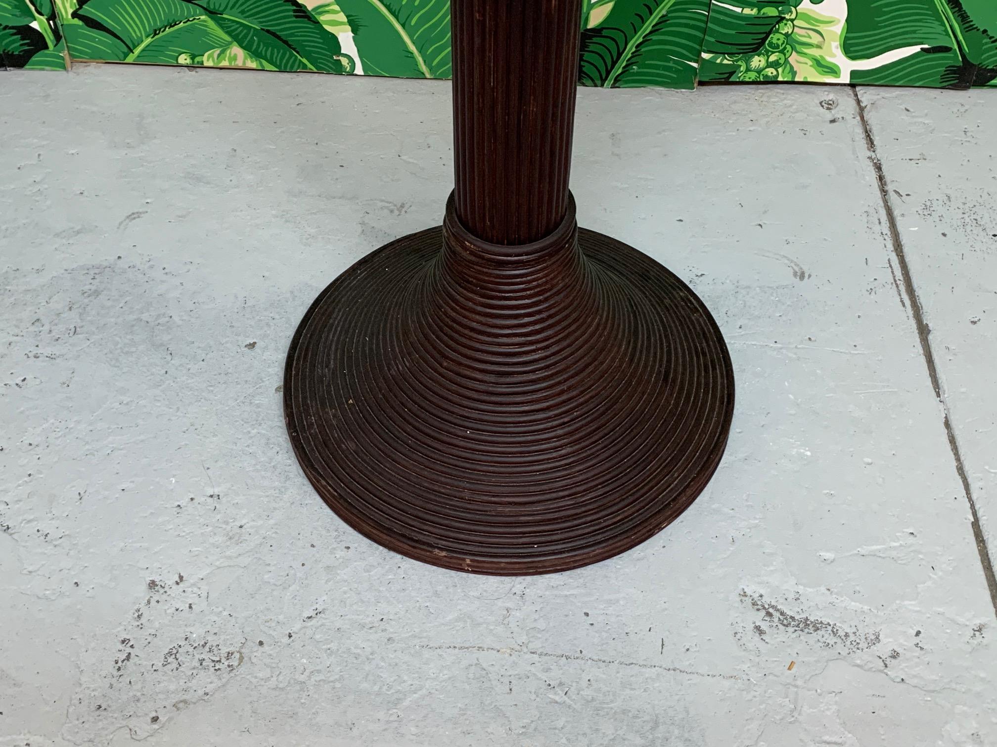 Late 20th Century Mario Lopez Torres Style Rattan Palm Tree Floor Lamp