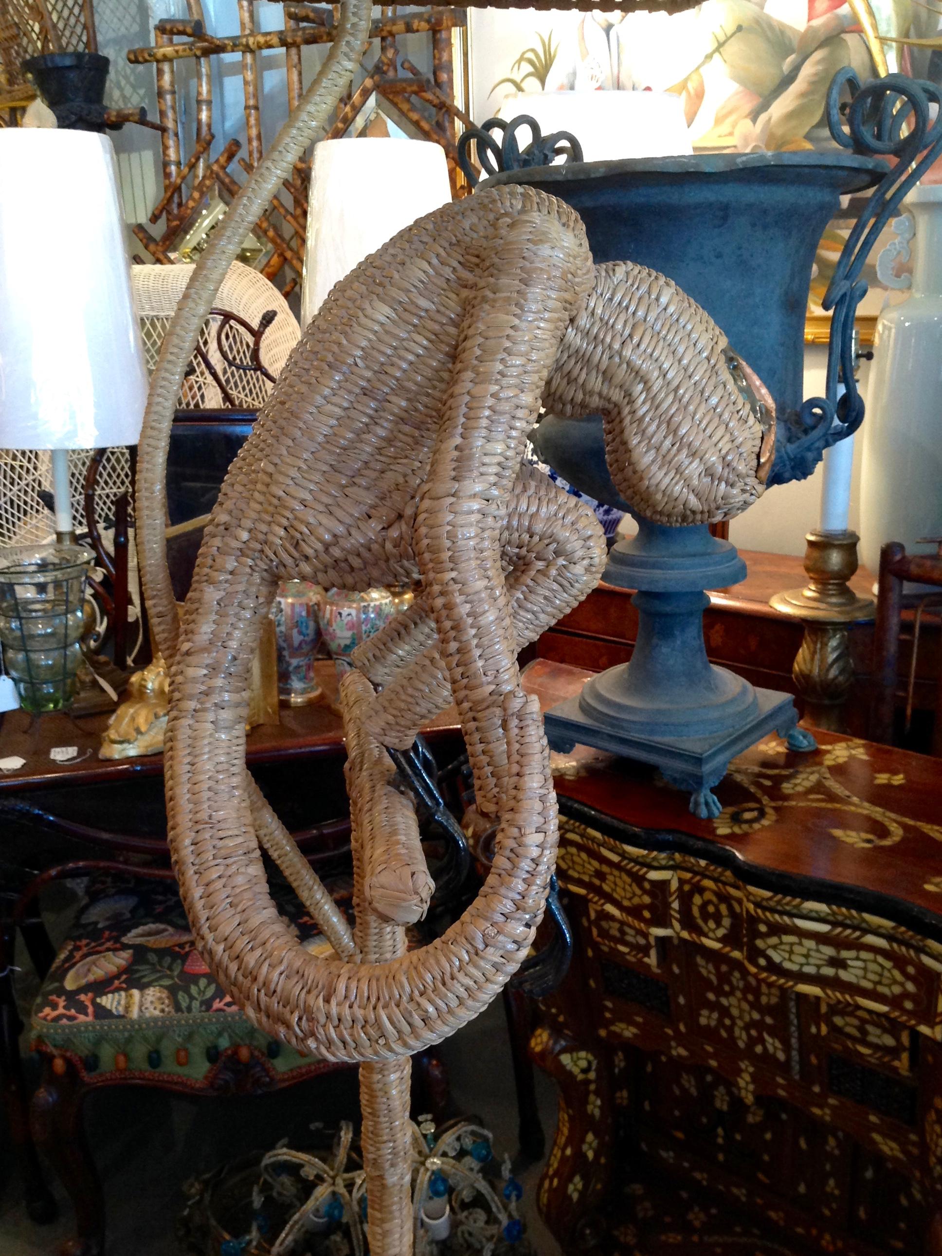 Mario Lopez Torres Wicker Monkey Floor Lamp 7