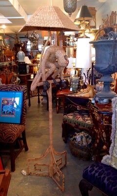 Mario Lopez Torres Wicker Monkey Floor Lamp