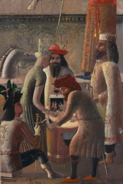 Allegorical Procession - Painting by Mario Madiai - 1990s