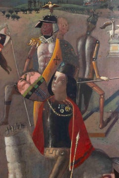 Allegorical Procession - Painting by Mario Madiai - 1990s