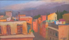 The Roofs of Via Margutta (Rome) - Oil on Canvas by M. Mafai - 1943