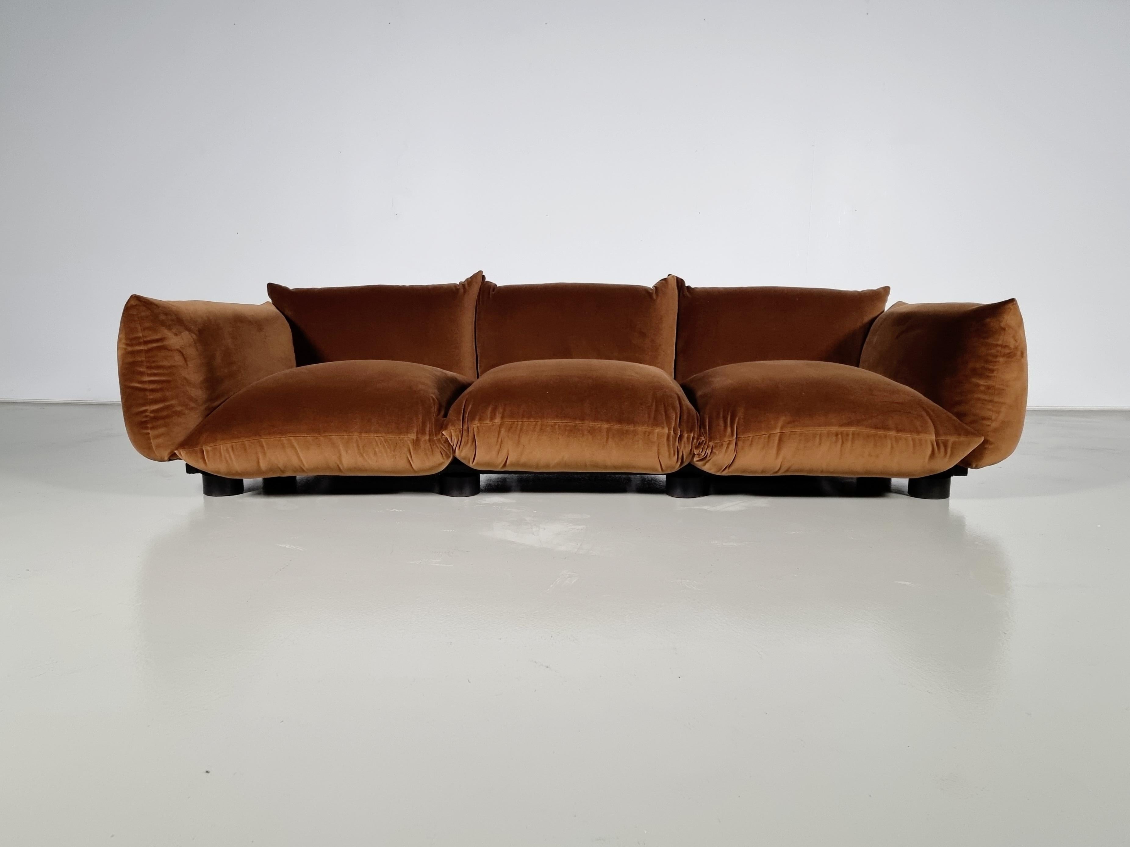 European Mario Marenco 3-Seater Sofa and Lounge Chairs  for Arflex, 1970s