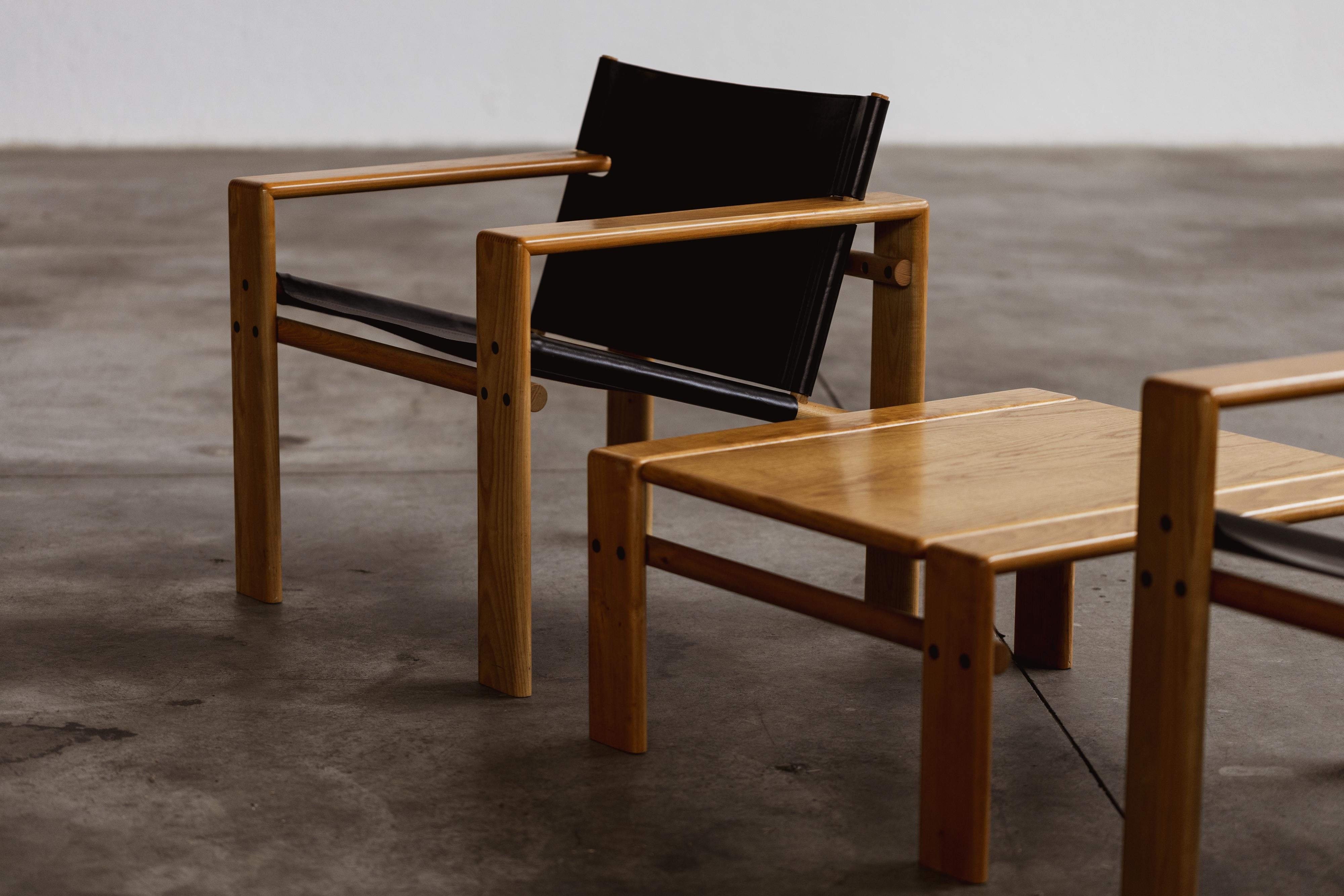 Leather Mario Marenco and Tarcisio Colzani “Laser” Living Room Set, 1970, Set of 3 For Sale