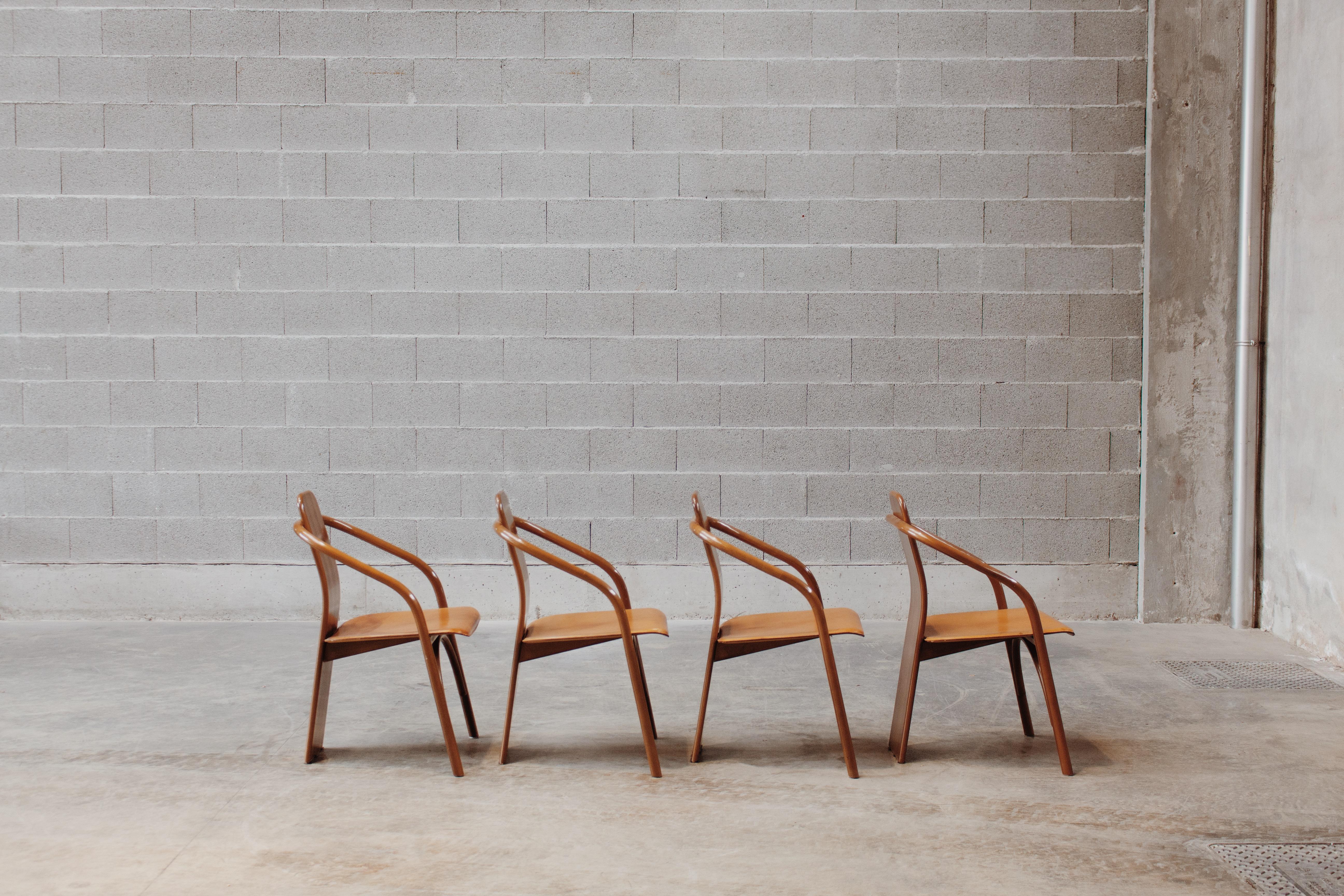 Chaises « 830 » de Mario Marenco & Antonella Scarpitta pour Mobil Girgi, 1980, ensemble de 4 pièces en vente 7