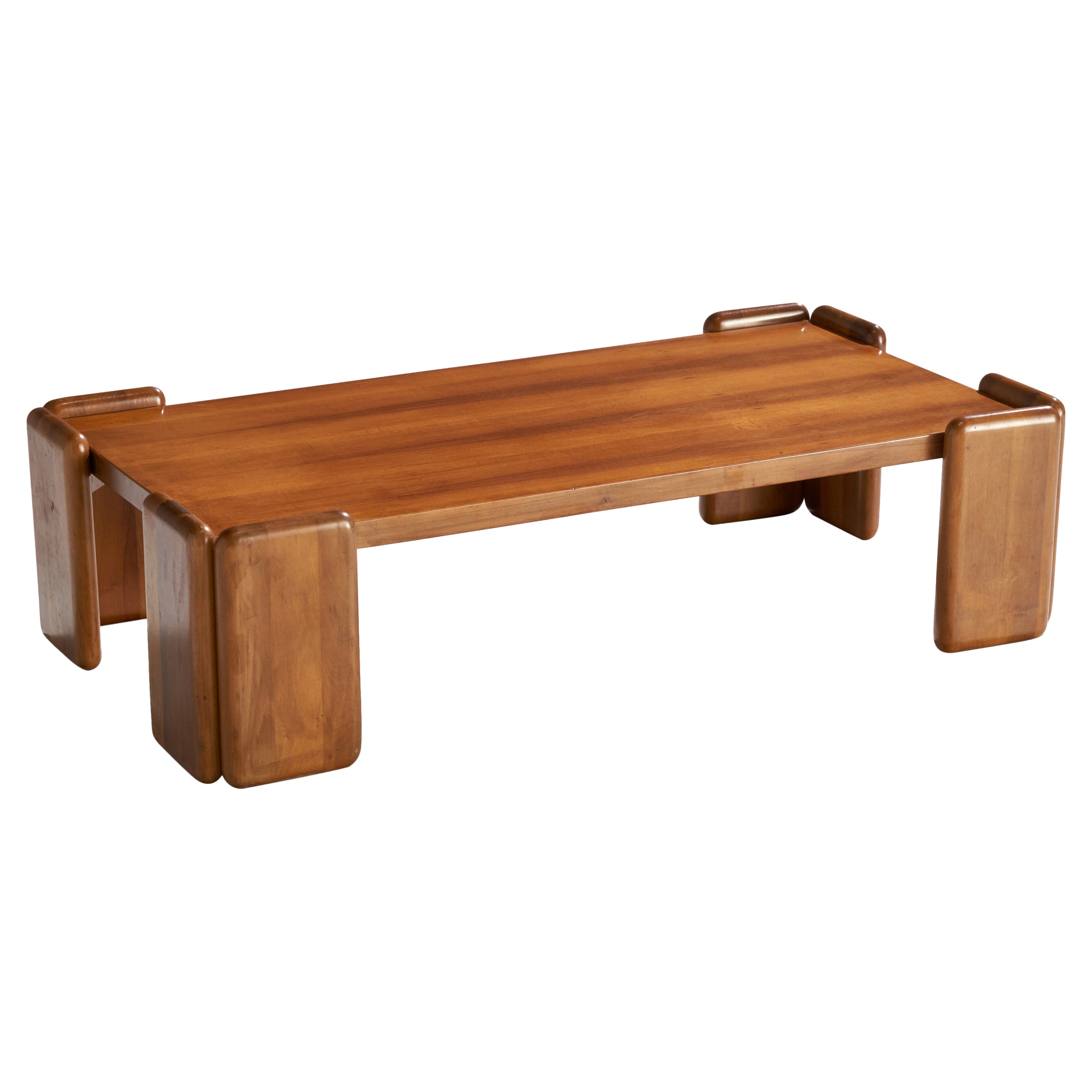 Mario Marenco, Coffee Table, Walnut, Italy, 1970s