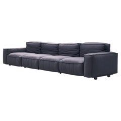 Mario Marenco for Arflex Four-Seater Sofa in Blue Woolen Upholstery