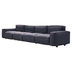 Mario Marenco for Arflex Four-Seater Sofa in Blue Woolen Upholstery 
