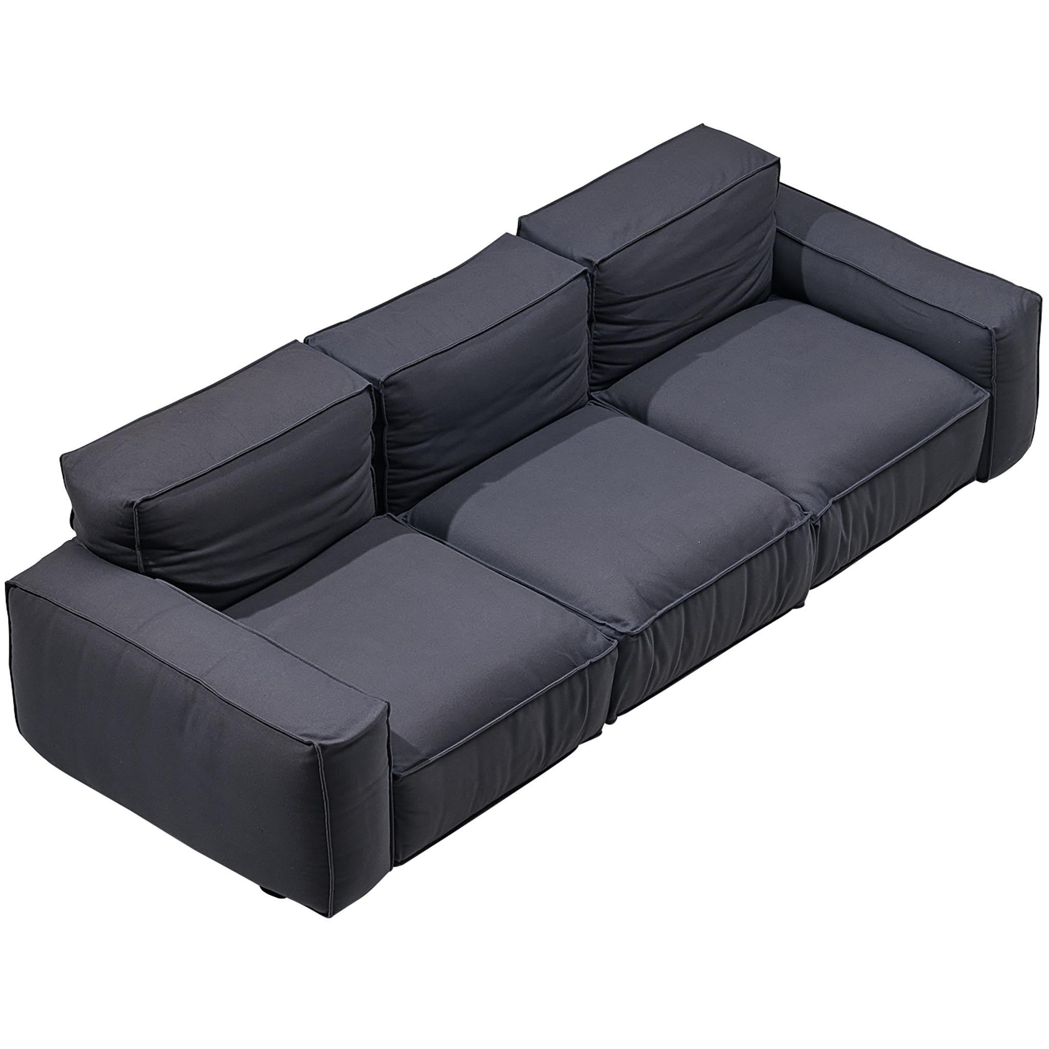 Mario Marenco for Arflex Modular 'Marechiaro' Three-Seat Sofa in Wool For Sale