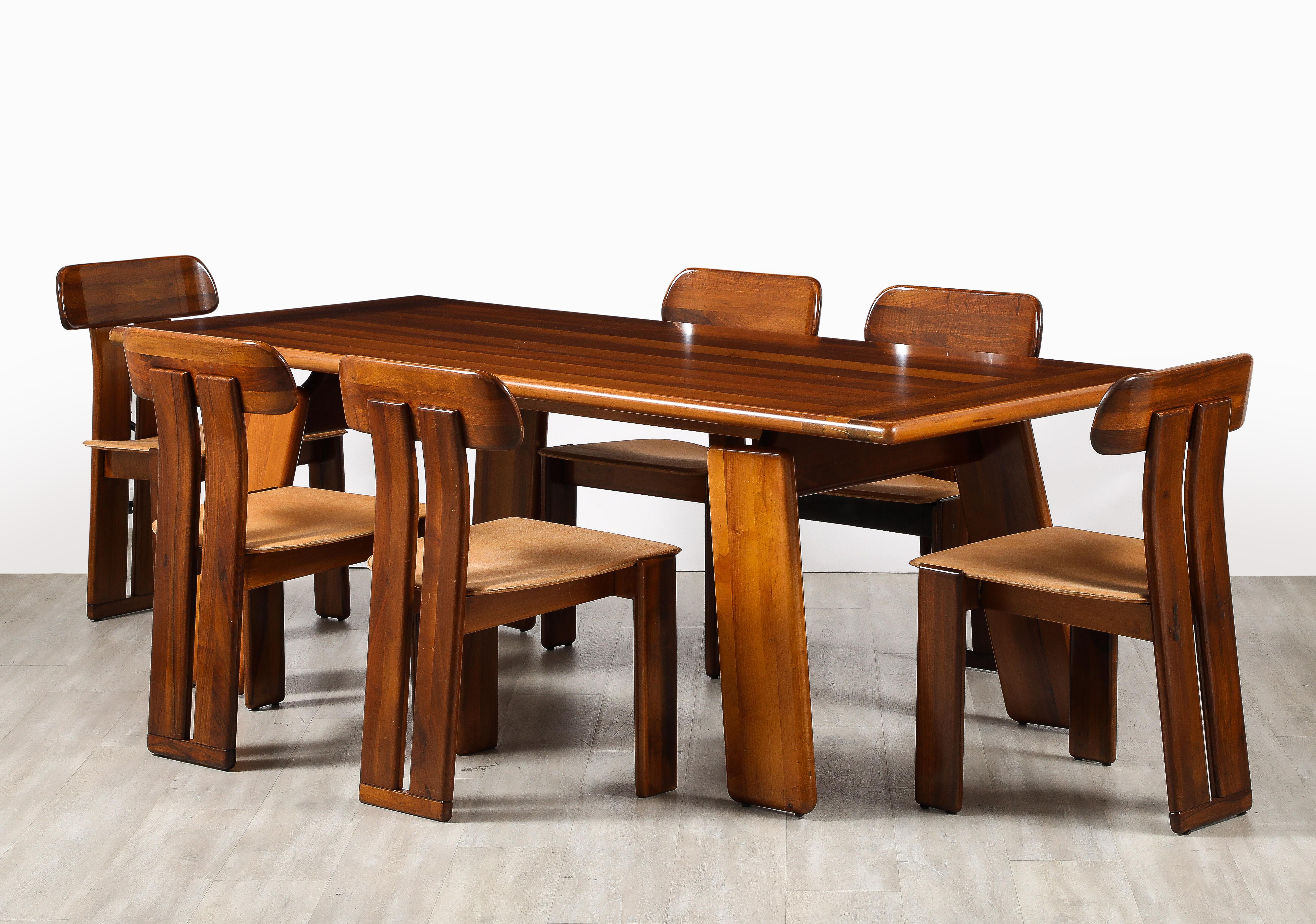 Mario Marenco for Mobil Girgi Italian Walnut Floating Dining Table, circa 1970's For Sale 13