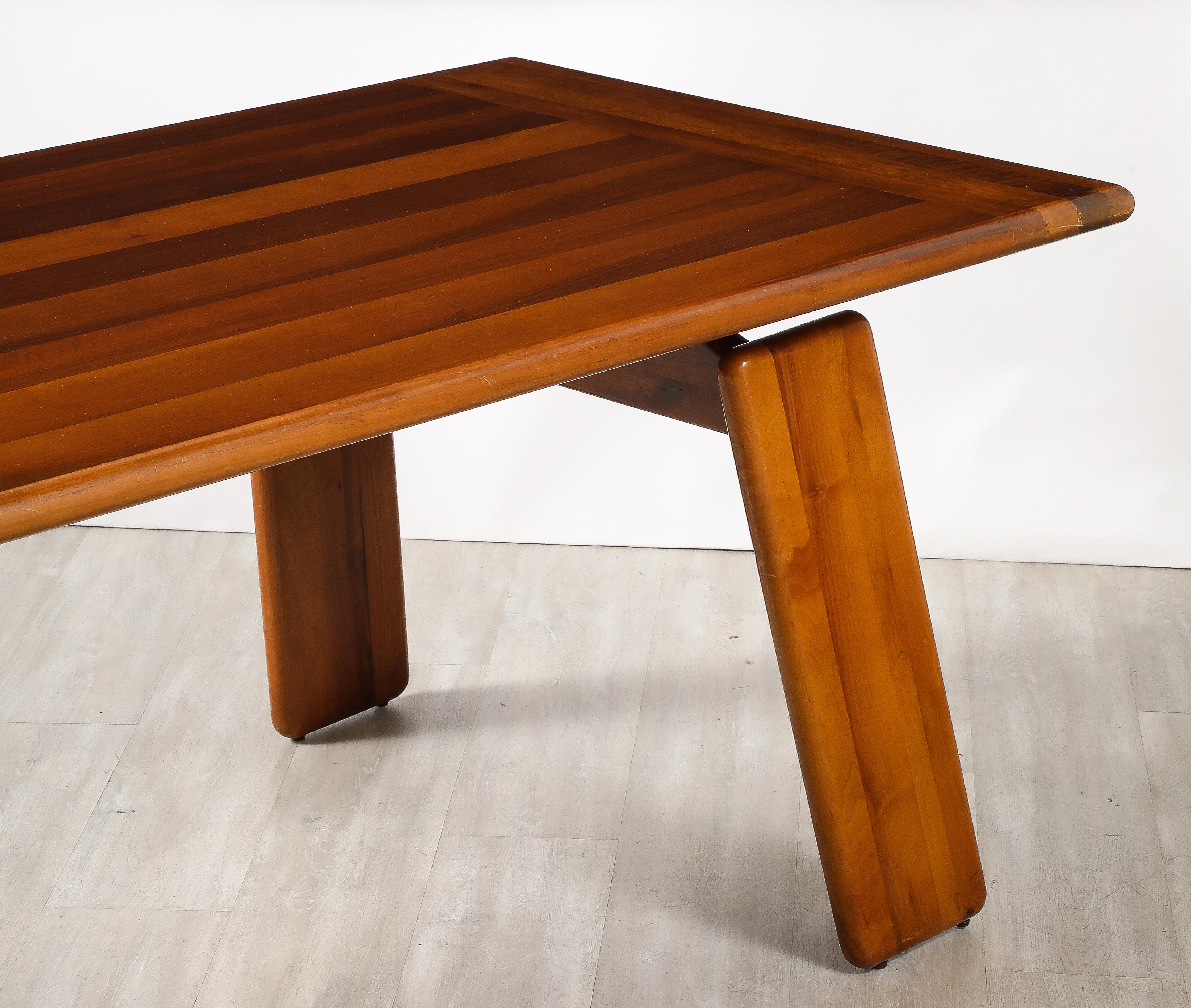 Mario Marenco for Mobil Girgi Italian Walnut Floating Dining Table, circa 1970's For Sale 3