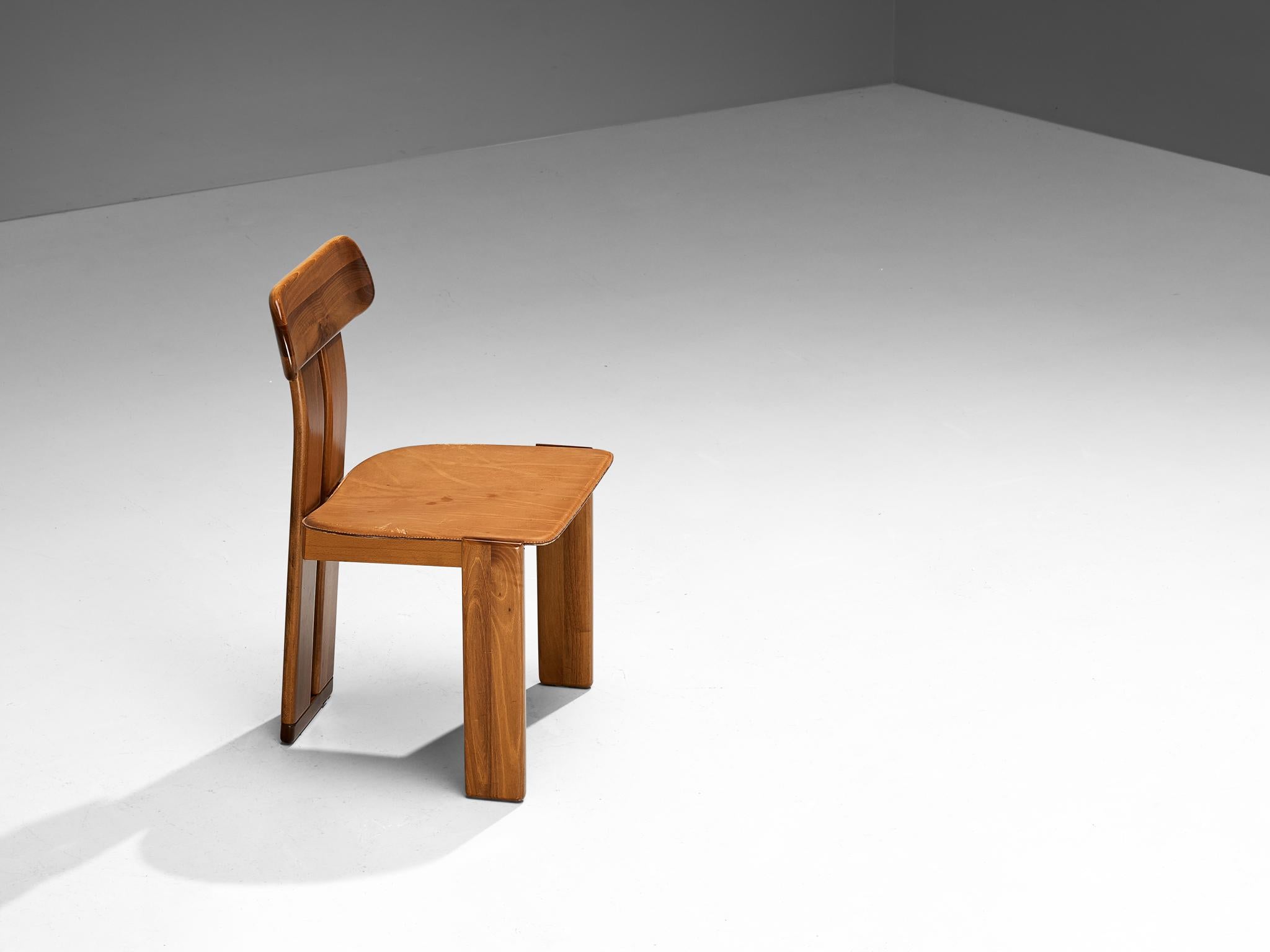 Mario Marenco for Mobil Girgi 'Sapporo' Pair of Dining Chairs in Walnut  3