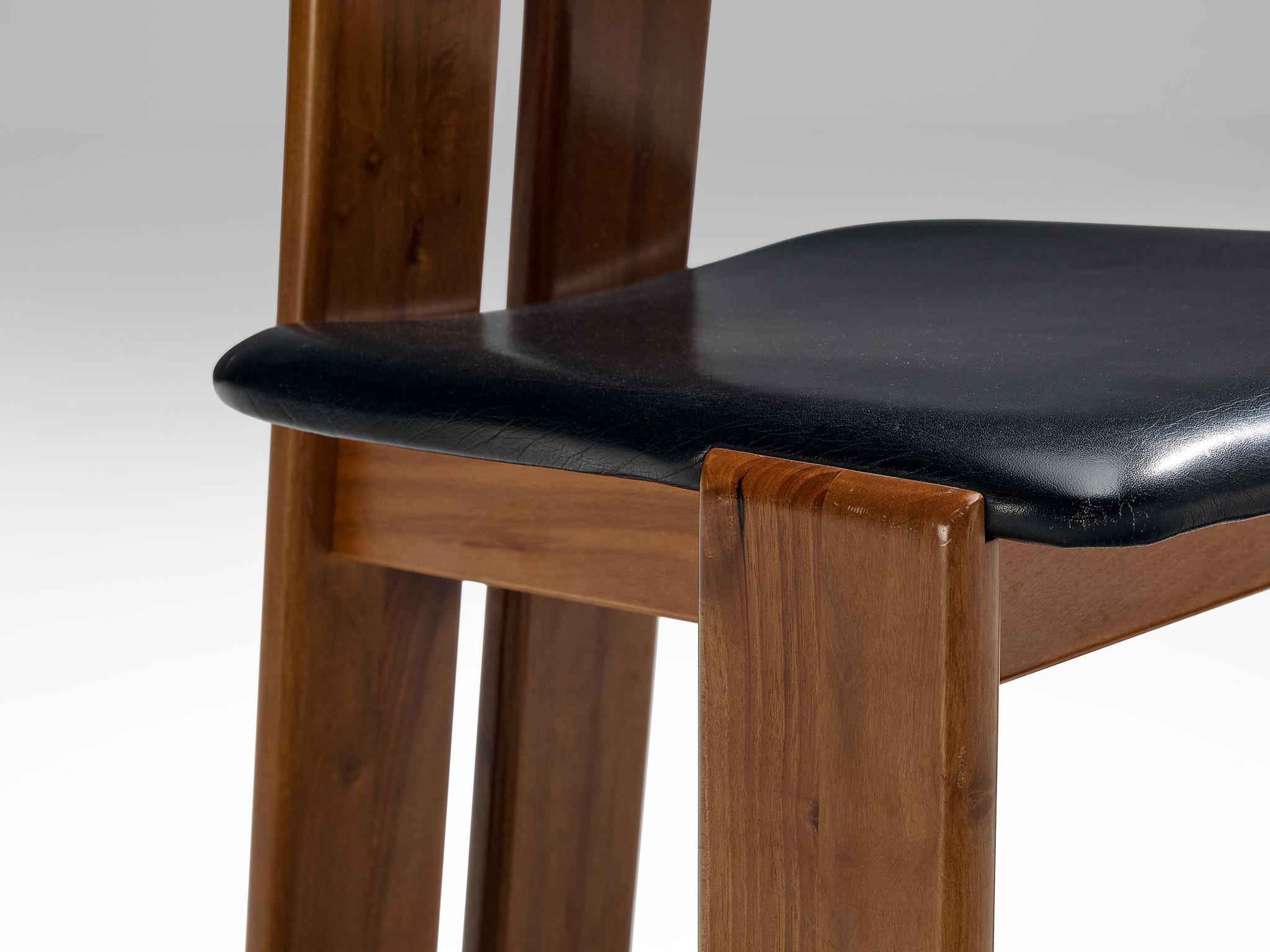 Mario Marenco for Mobil Girgi Set of Six Dining Chairs in Walnut 1