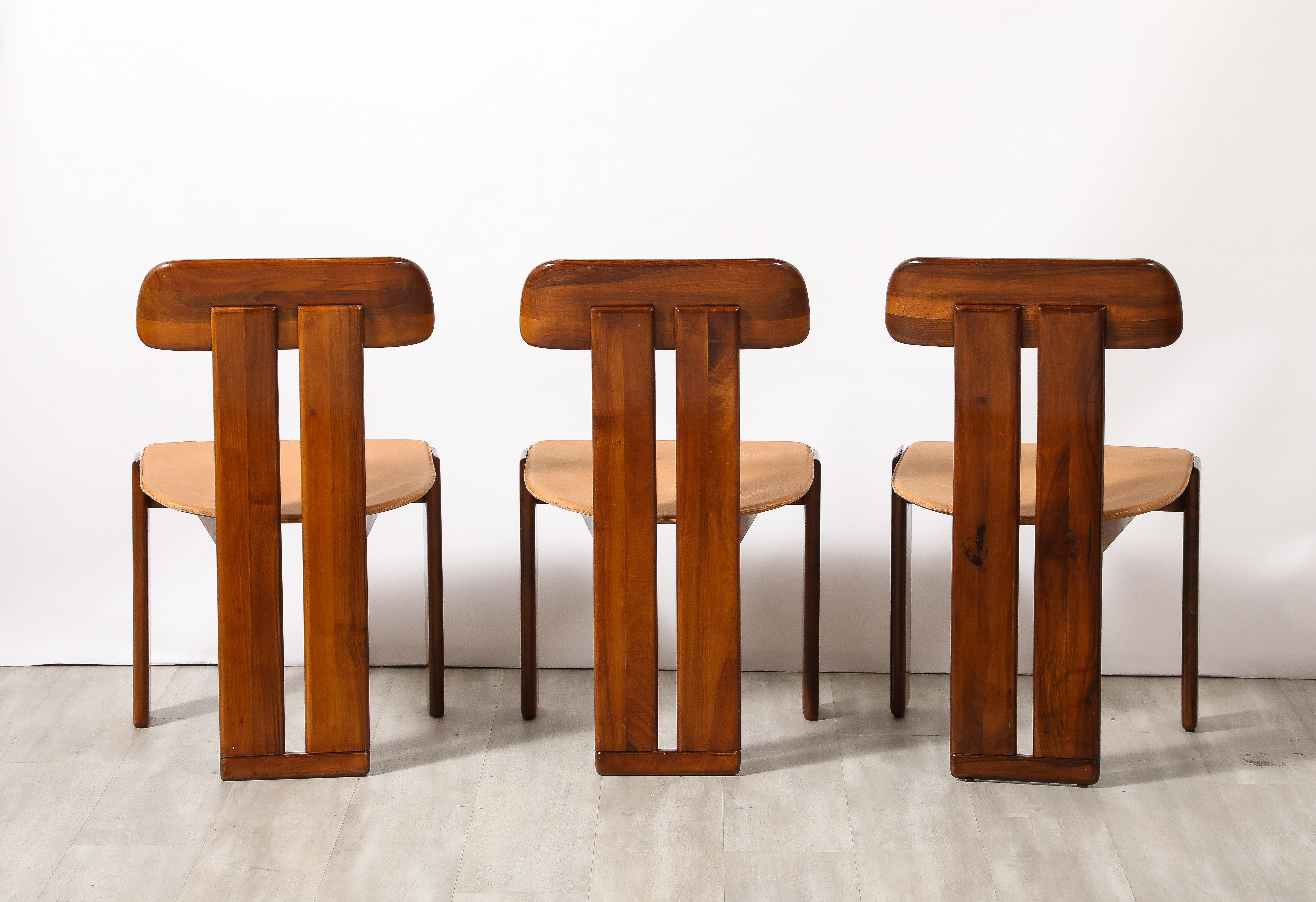 Mario Marenco for Mobil Girgi Set of Six 'Sapporo' Dining Chairs, circa 1970 In Good Condition In New York, NY