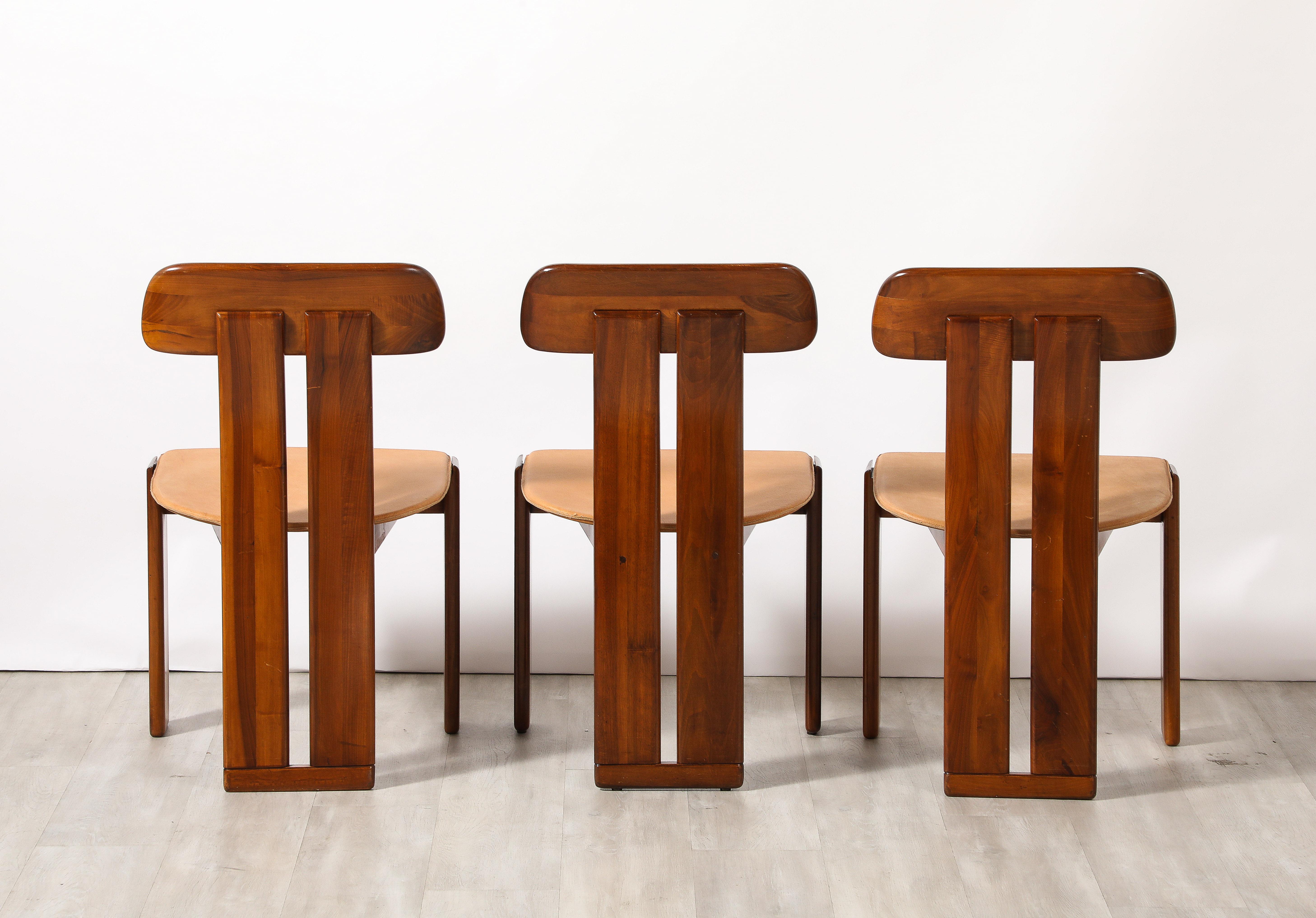 Leather Mario Marenco for Mobil Girgi Set of Six 'Sapporo' Dining Chairs, circa 1970