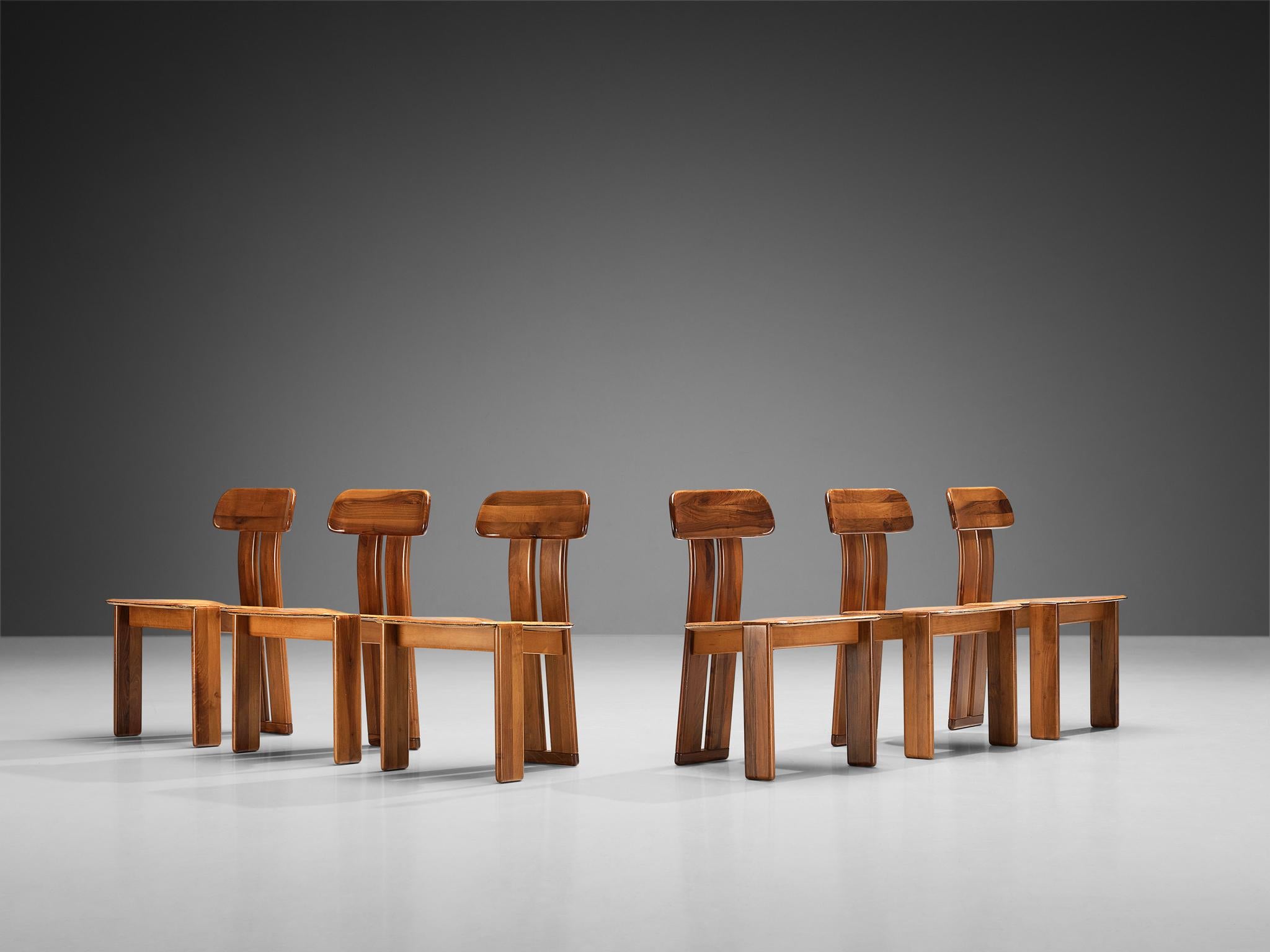Mario Marenco for Mobil Girgi Set of Twelve ‘Sapporo’ Dining Chairs in Walnut 1
