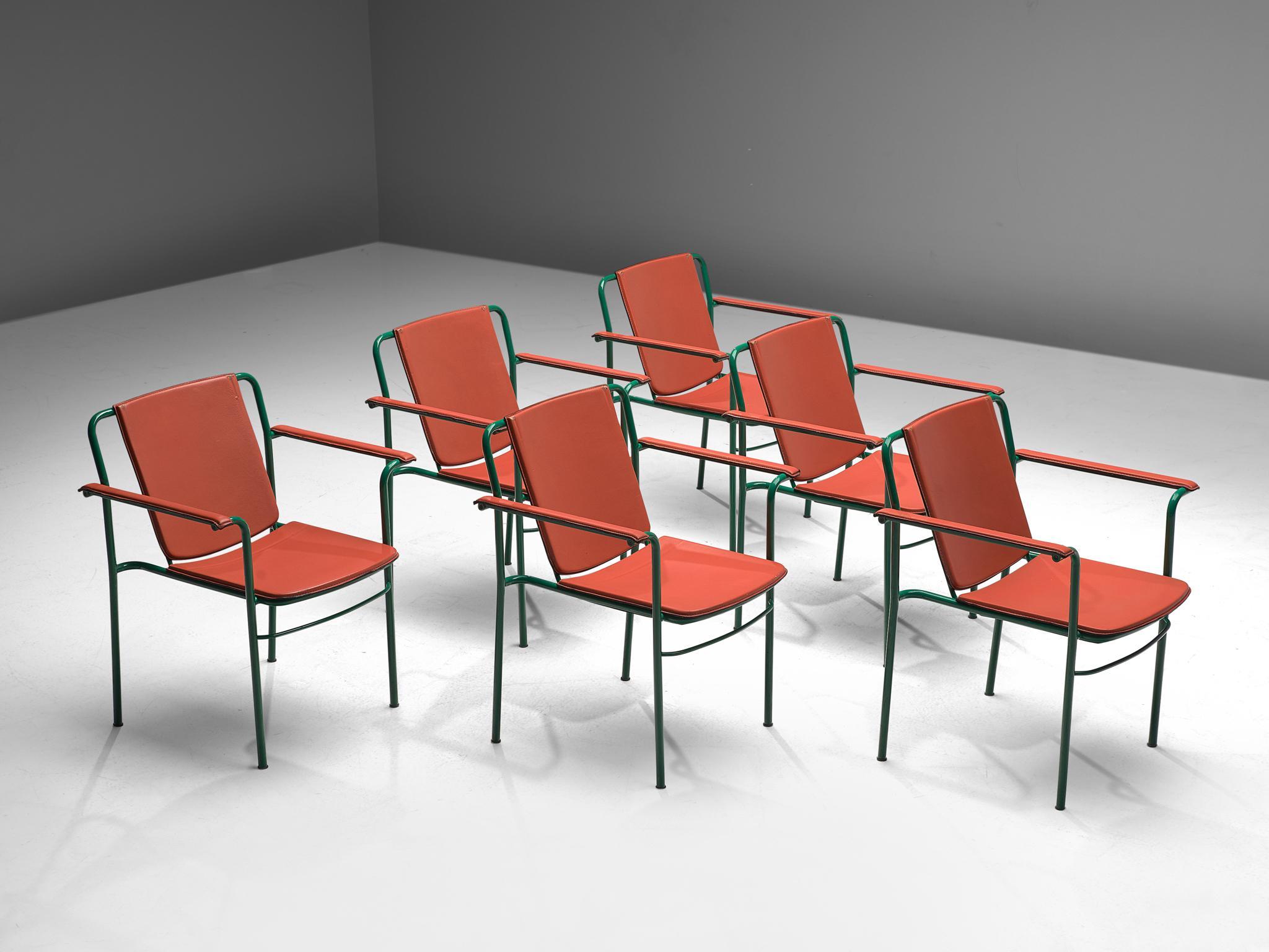 Late 20th Century Mario Marenco for Poltrona Frau Set of 12 'Movie' Chairs