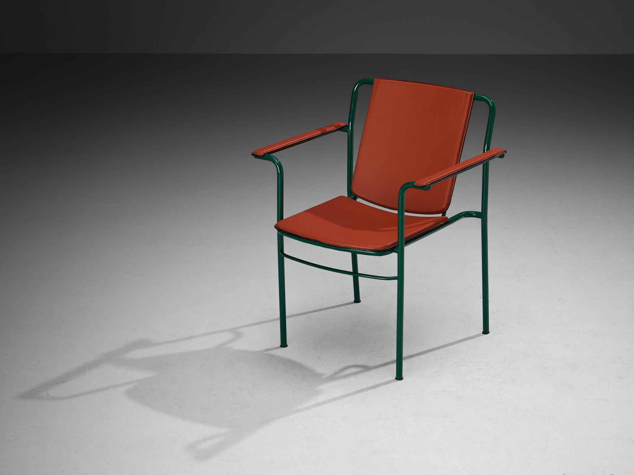 Fin du 20e siècle Ensemble de huit chaises « Movie » en cuir rouge Mario Marenco pour Poltrona Frau  en vente
