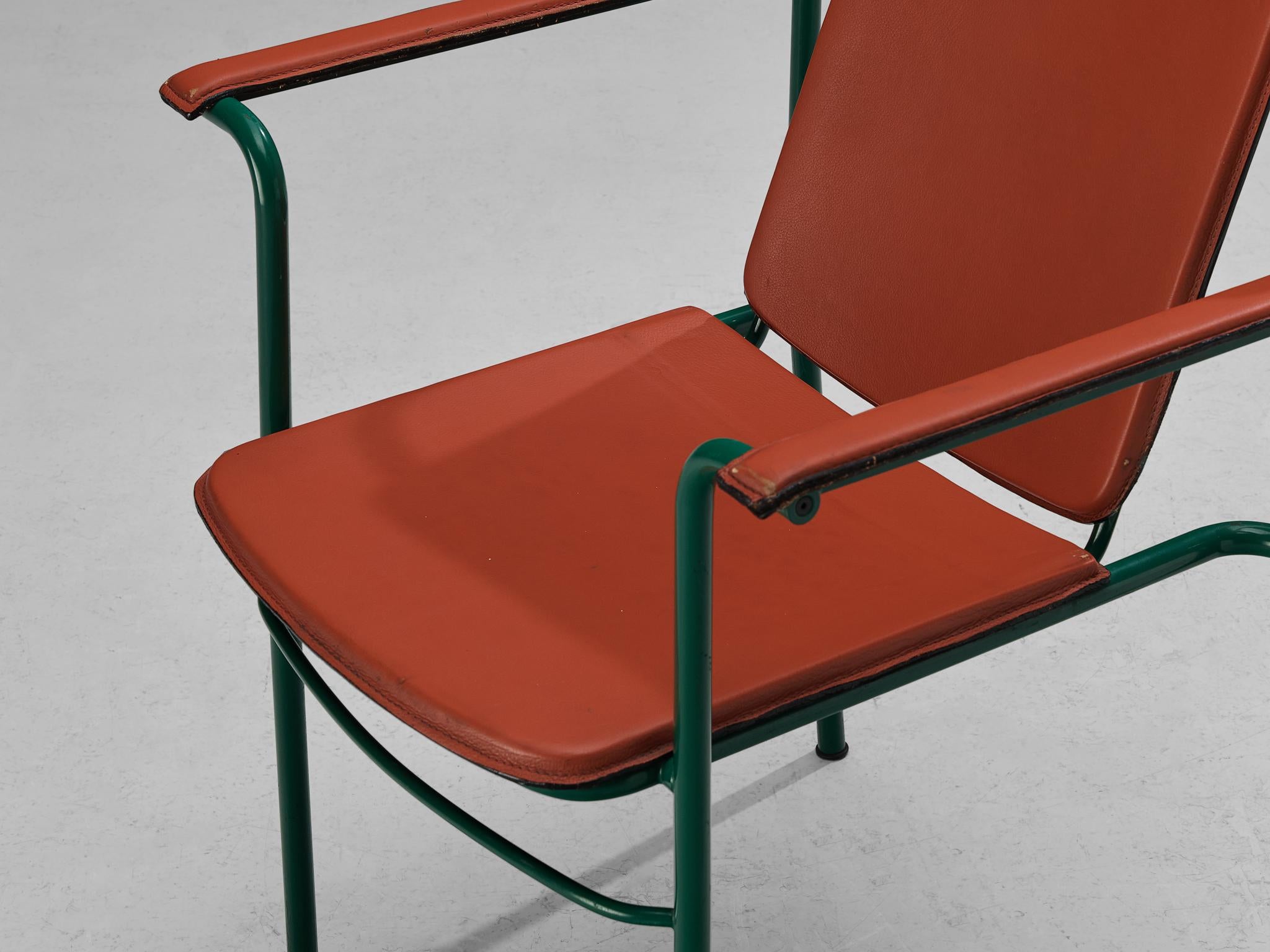 Ensemble de huit chaises « Movie » en cuir rouge Mario Marenco pour Poltrona Frau  en vente 2