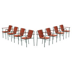 Mario Marenco for Poltrona Frau Set of Eight 'Movie' Chairs in Red Leather 