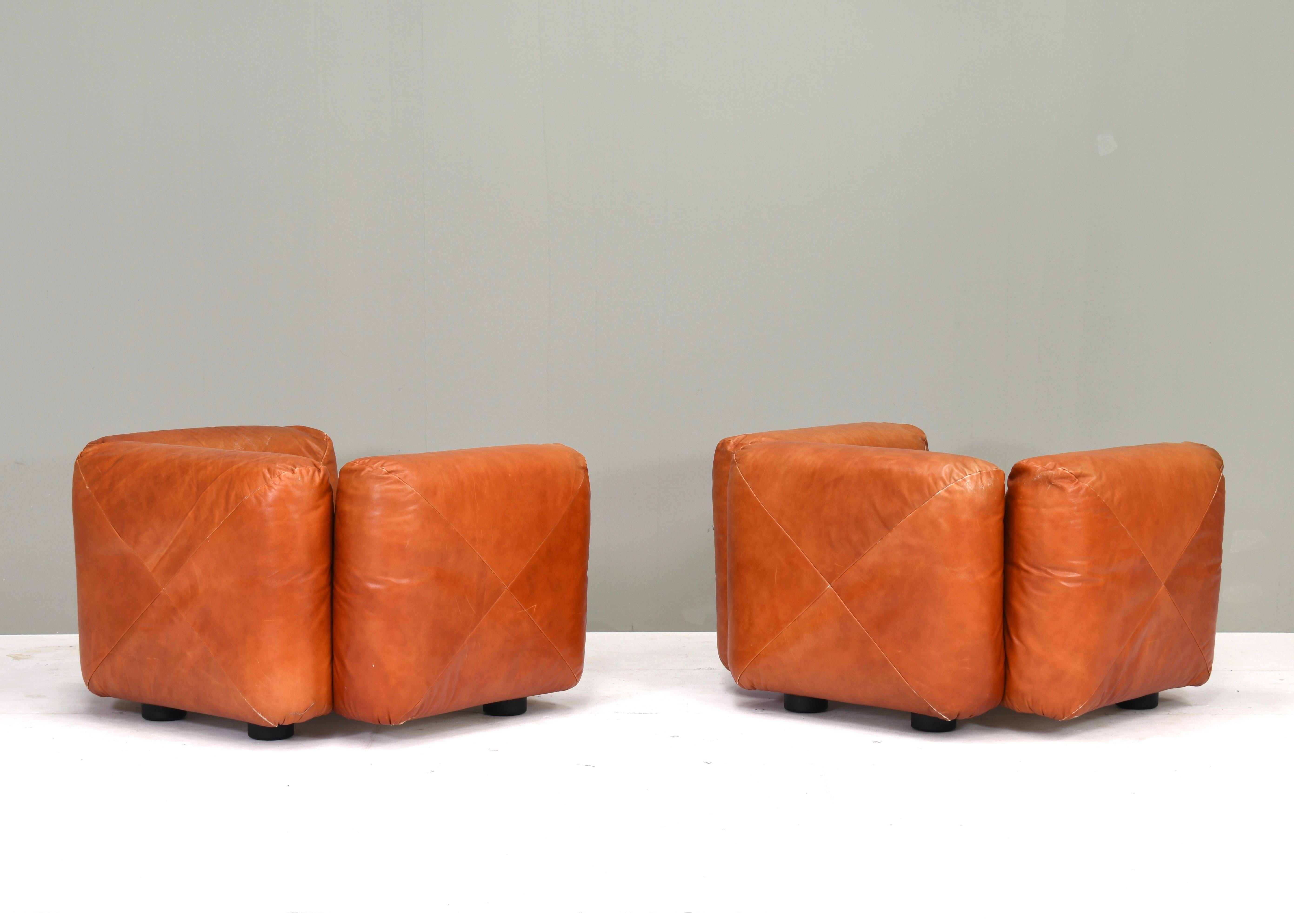 Fauteuils de salon Mario Marenco modèle Marius&Marius par Arflex, Italie - circa 1970 en vente 1