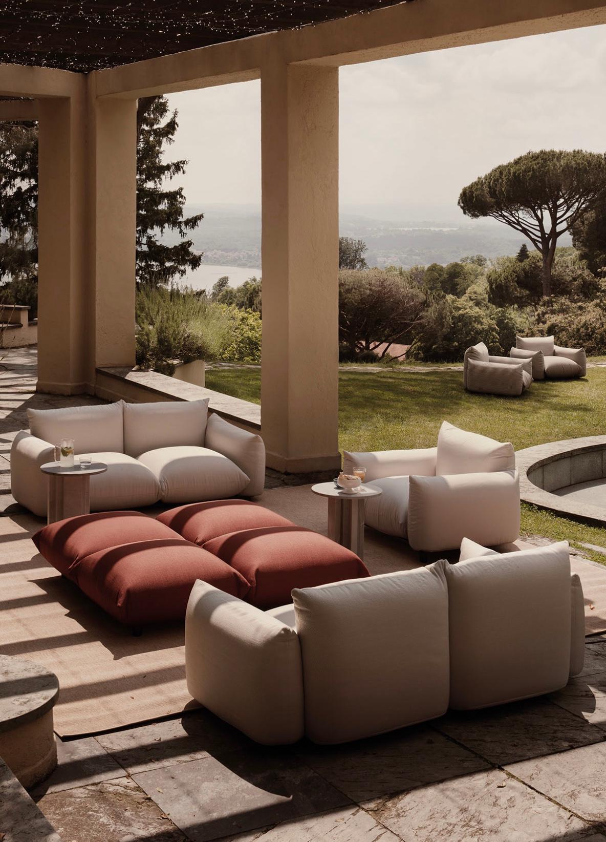 Tessuto Mario Marenco 'Marenco' Outdoor Lounge Chair per Arflex in vendita