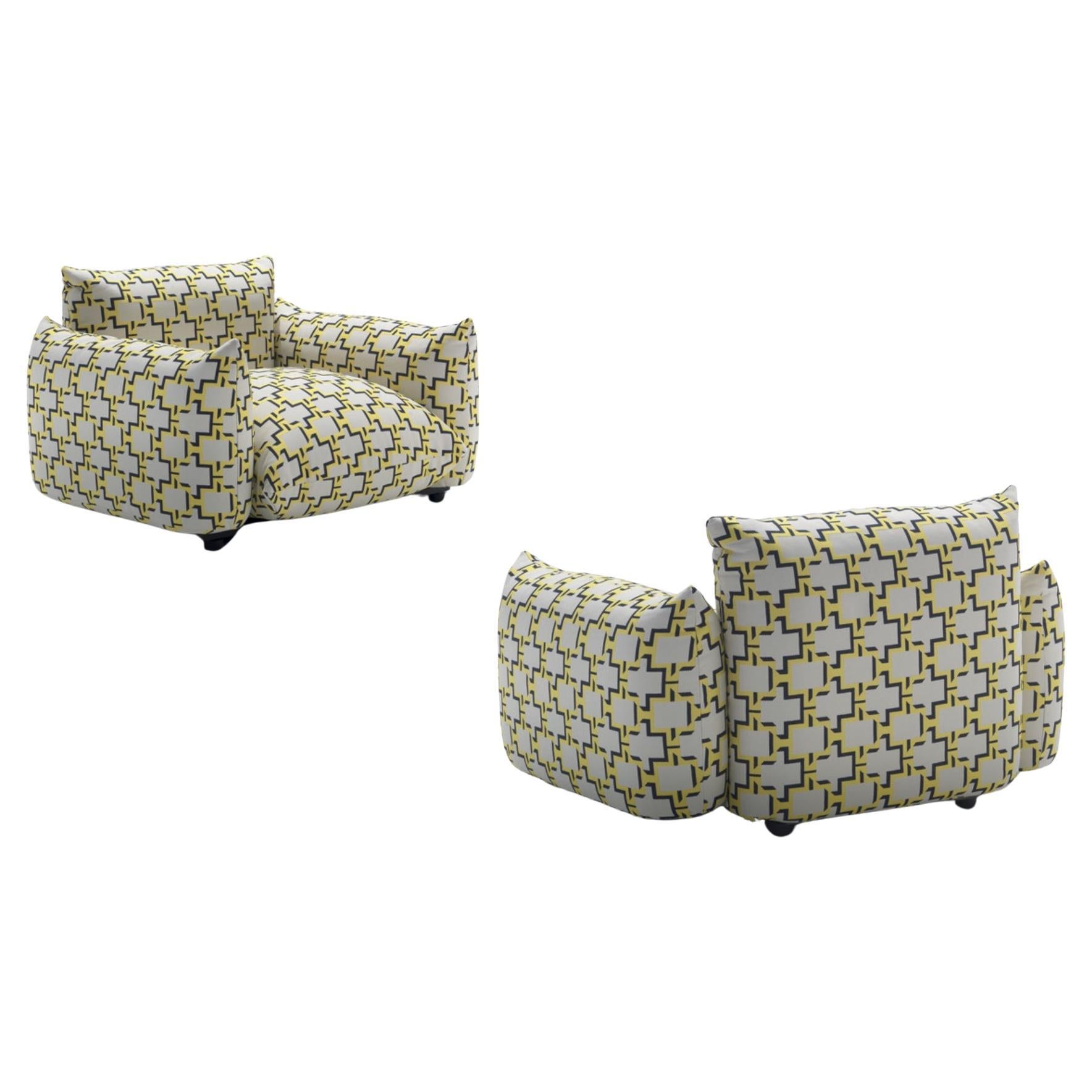 Mario Marenco Ein Paar 'Marenco' Lounge-Stühle für Arflex im Angebot