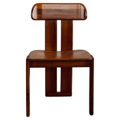 Mario Marenco "Sapporo" Chair for Mobil Girgi, Patinated Cognac Leather, 1970