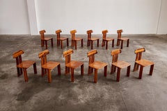 Mario Marenco "Sapporo" Chairs for Mobil Girgi, Cognac Leather, 1970, Set of 12