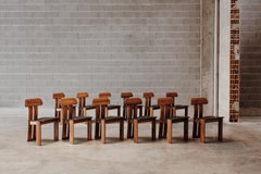 Sillas "Sapporo" de Mario Marenco para Mobil Girgi, cuero negro, 1970, lote de 12