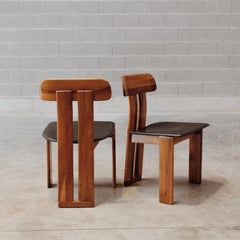 Mario Marenco "Sapporo" Chairs for Mobil Girgi, Black Leather, 1970, Set of 2