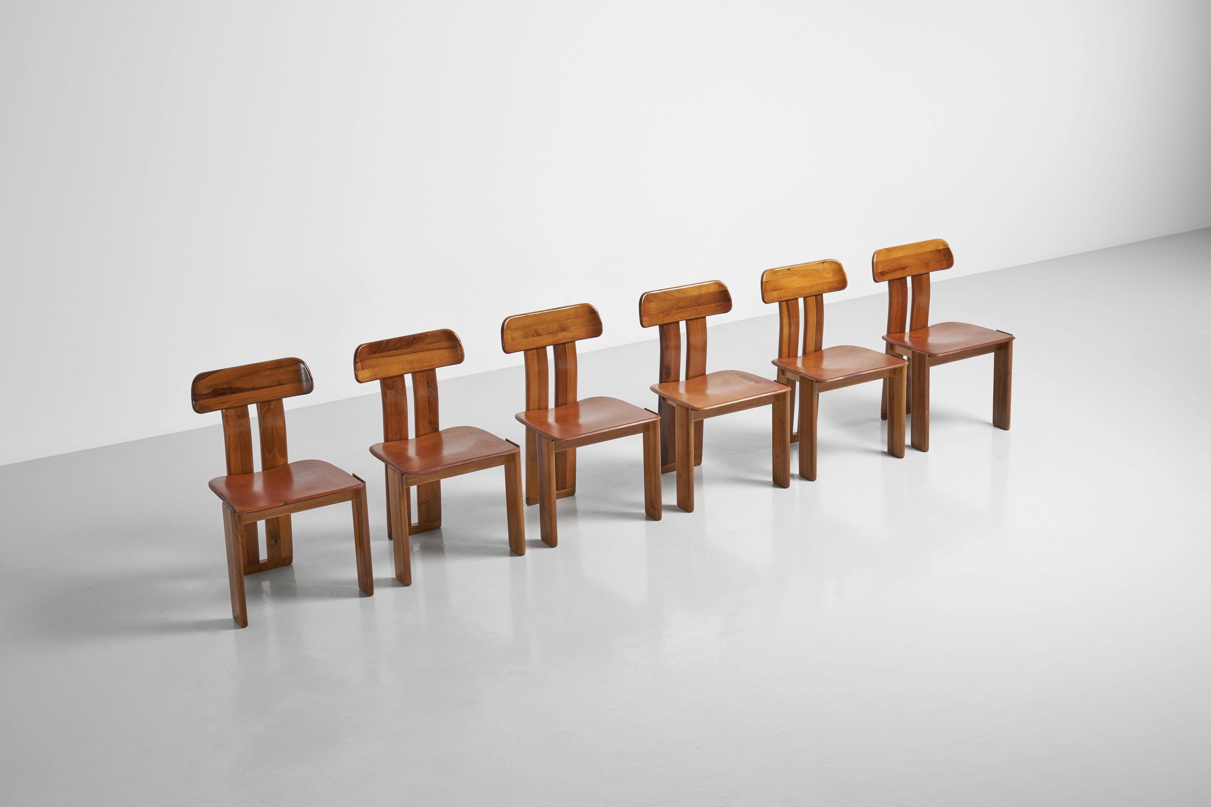 Cuir Mario Marenco Chaises Sapporo pour Mobil Girgi Italie 1970 en vente